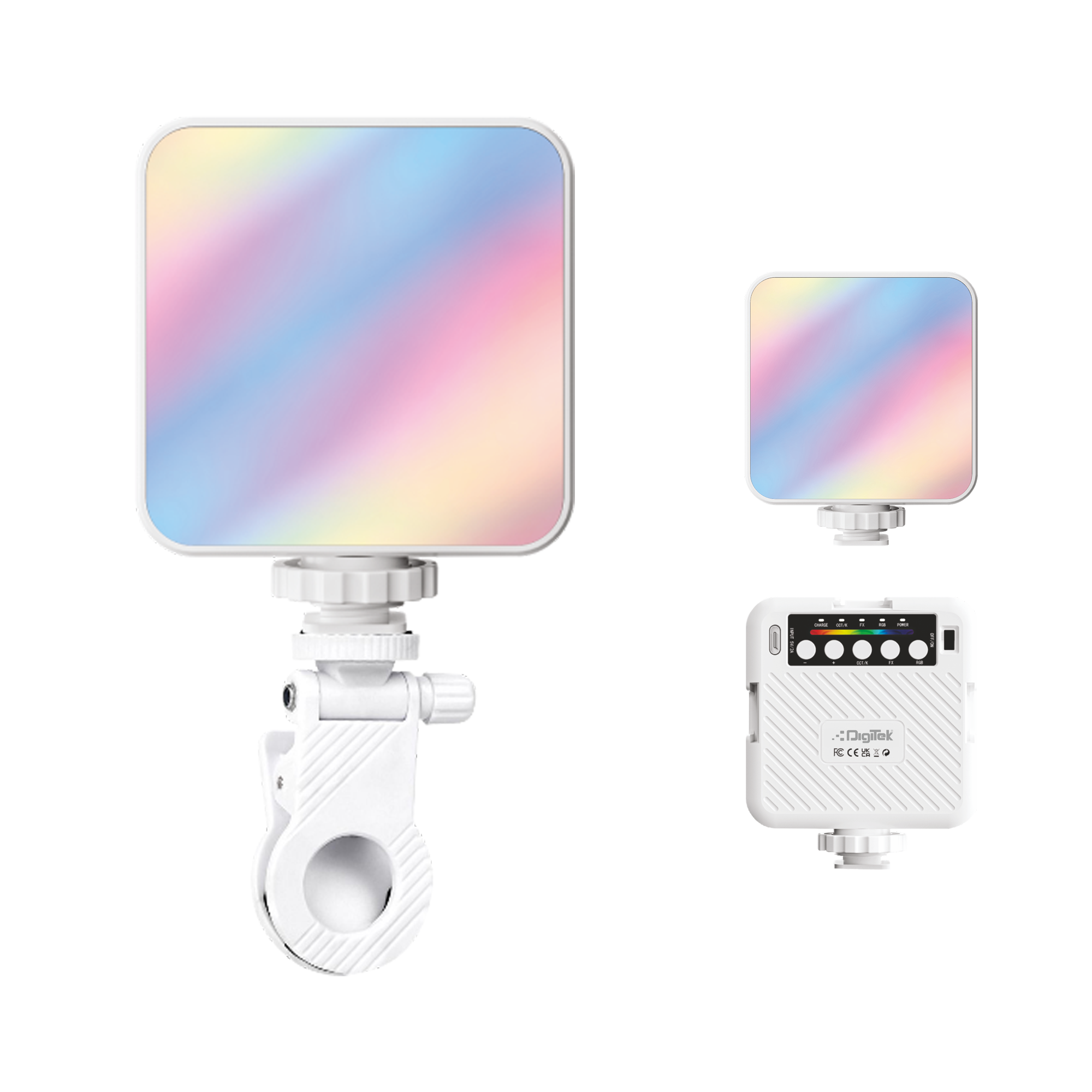 Digitek (LED-D6W RGB) Portable Mini RGB LED Video Light with inbuild Battery & 360° HSI, 3000K-6000K, 8-Level Control, 9 Special FX Modes, Type-C Charging, 1hr Battery, for Photography & Videoshoots