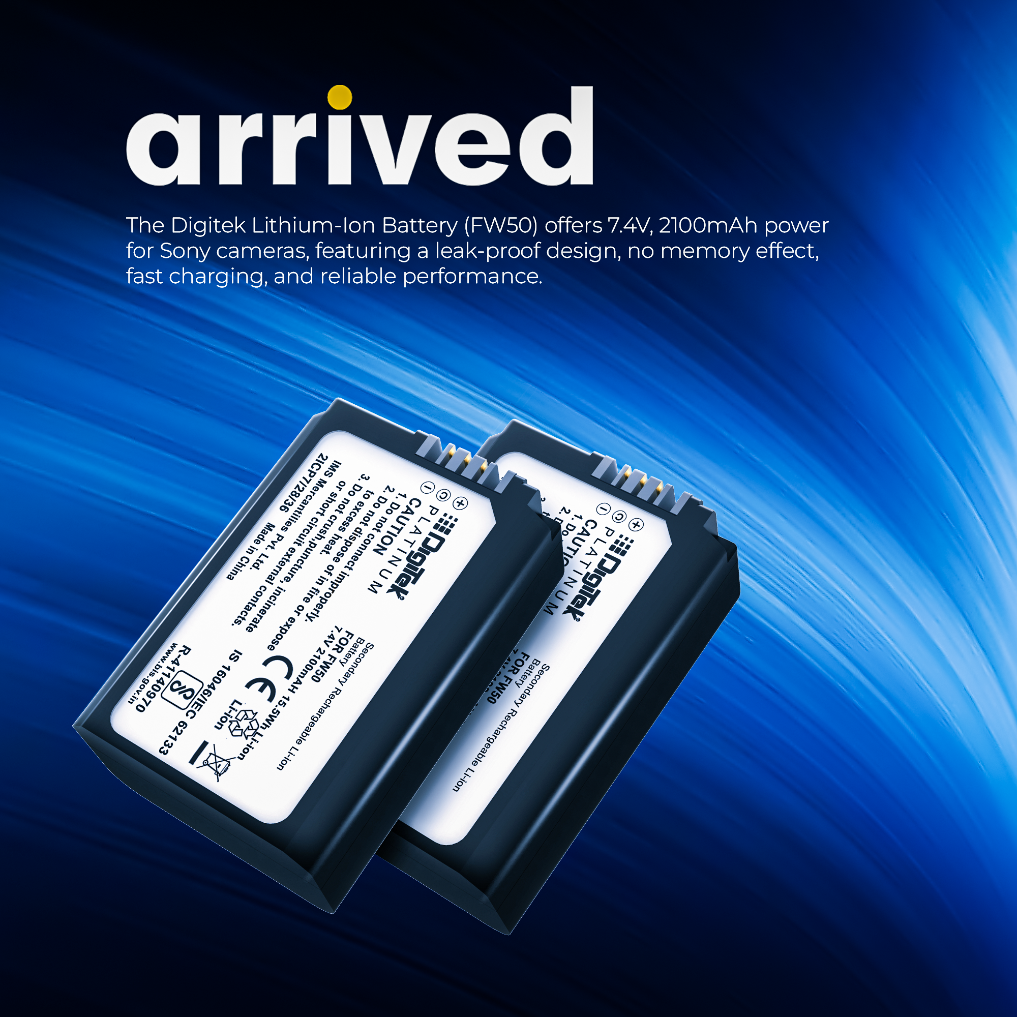 بطارية ديجيتك (بلاتينيوم FW-50) ليثيوم أيون قابلة لإعادة الشحن لكاميرات سوني DSLR | التوافق: كاميرات سلسلة ألفا NEX-3، 5، 6، و7، وكاميرات DSLR-SLT-A33 وDSLR-SLT-A55