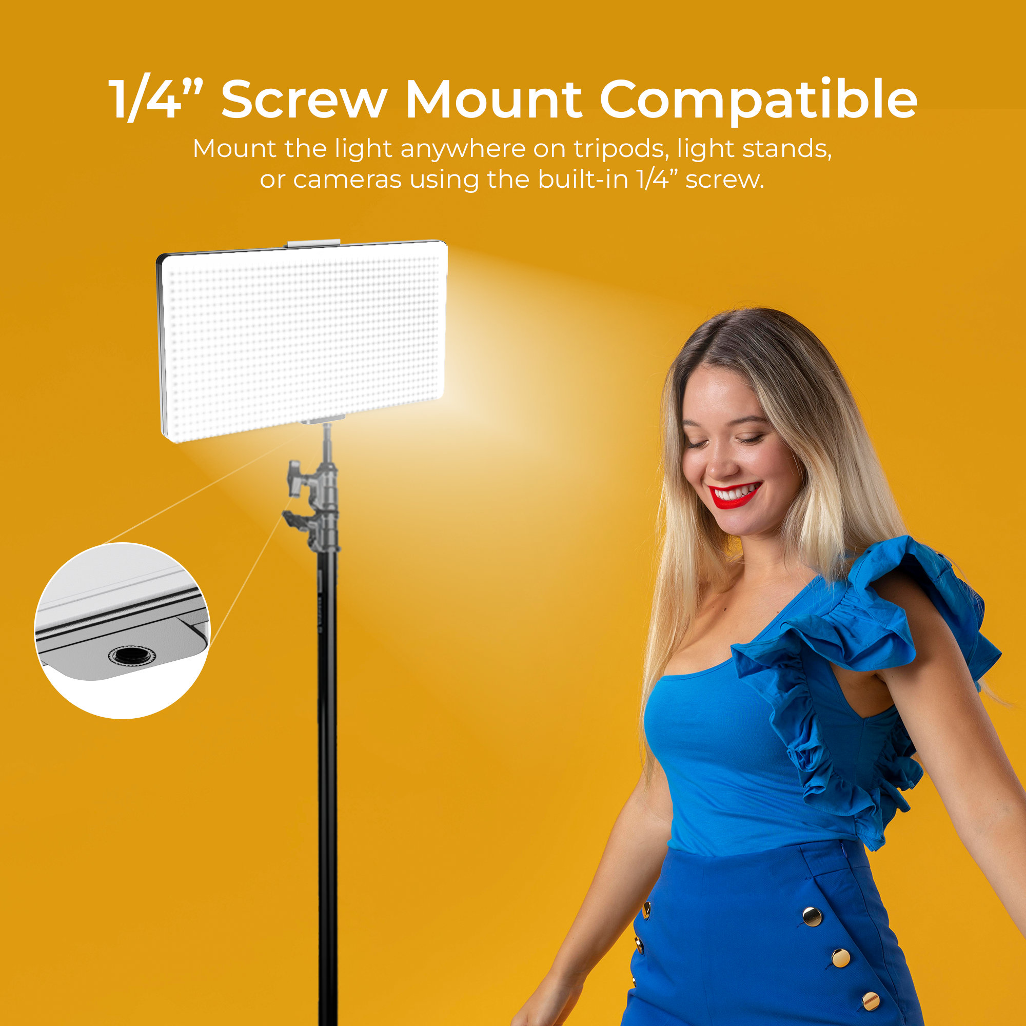 مصباح فيديو LED ثنائي اللون محمول من Digitek (LED-D432 Bi) LED-D432Bi (البطارية غير مشمولة)