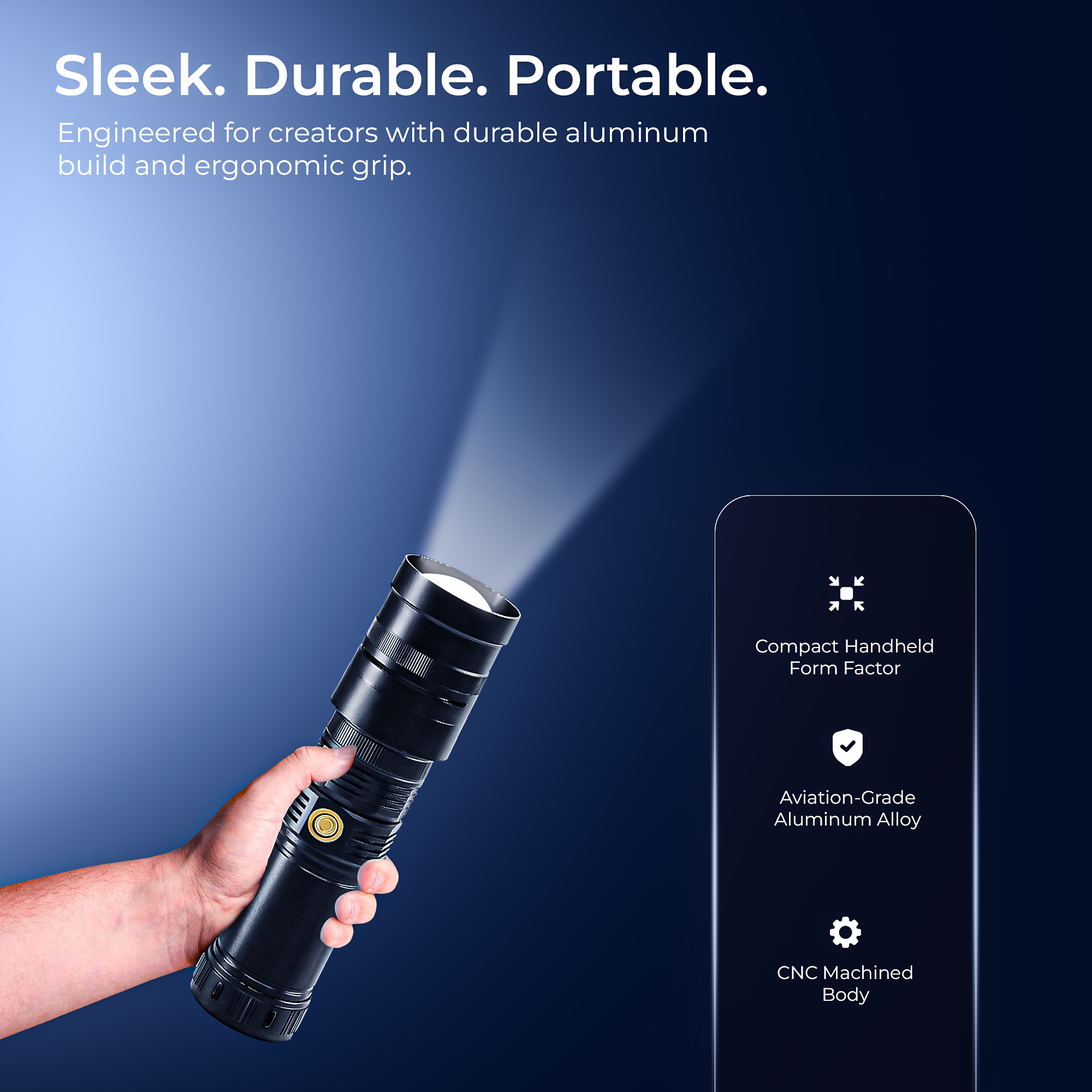 Digitek (DS 40 WTP PRO) Portable Torch Projector Snoot with Dedicated Professional Lens & Push Pull Adjustable Focused Beam, 20 Projection GOBOs