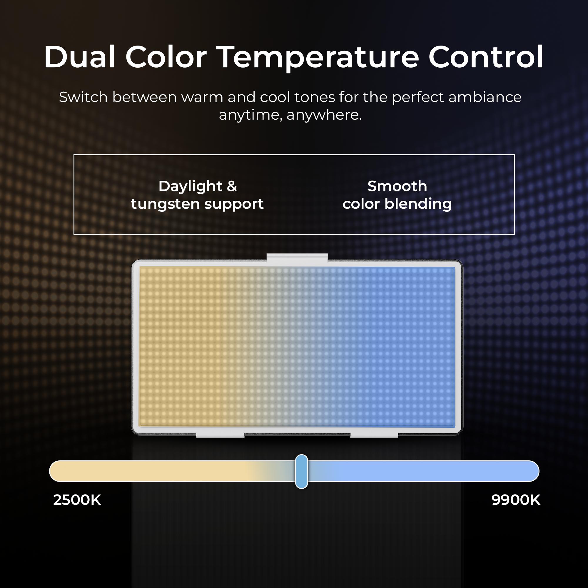 مصباح فيديو LED ثنائي اللون محمول من Digitek (LED-D432 Bi) LED-D432Bi (البطارية غير مشمولة)