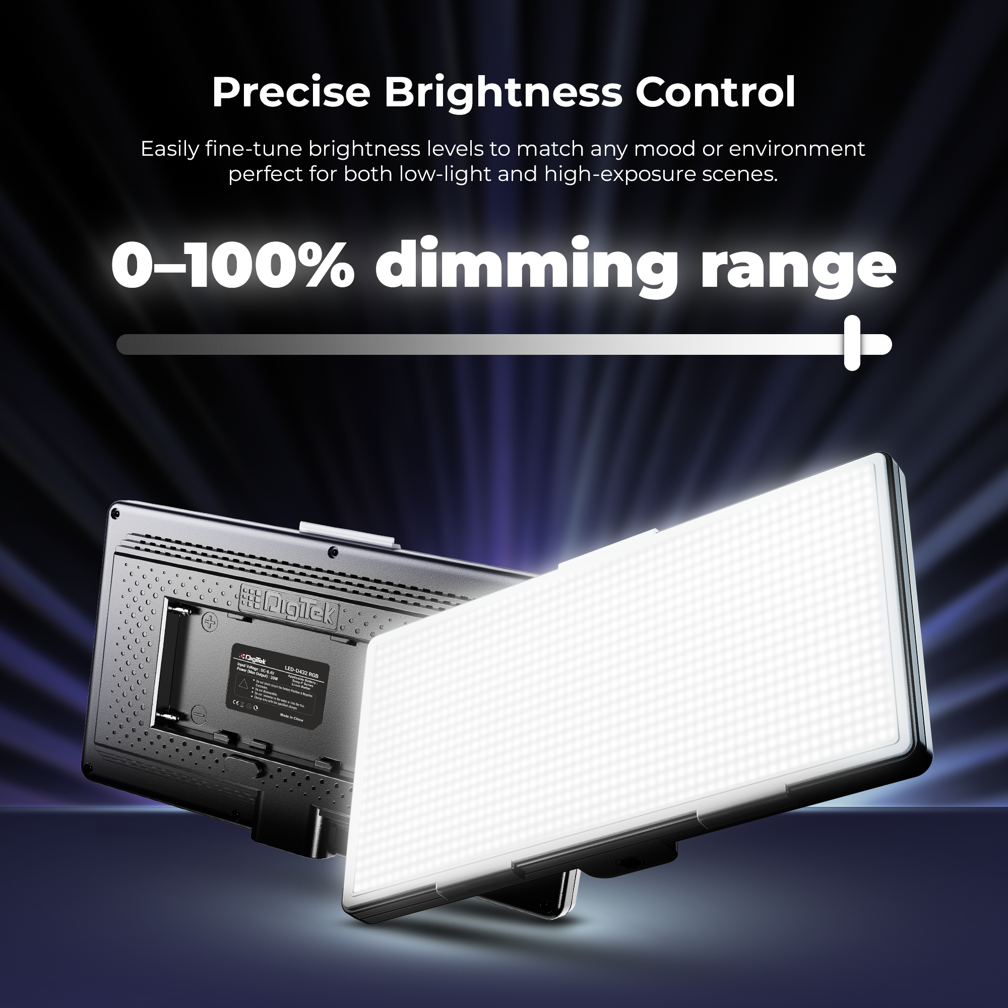 Digitek (LED-D432 RGB) Portable RGB LED Video Light LED-D432 RGB (Battery Not Included)