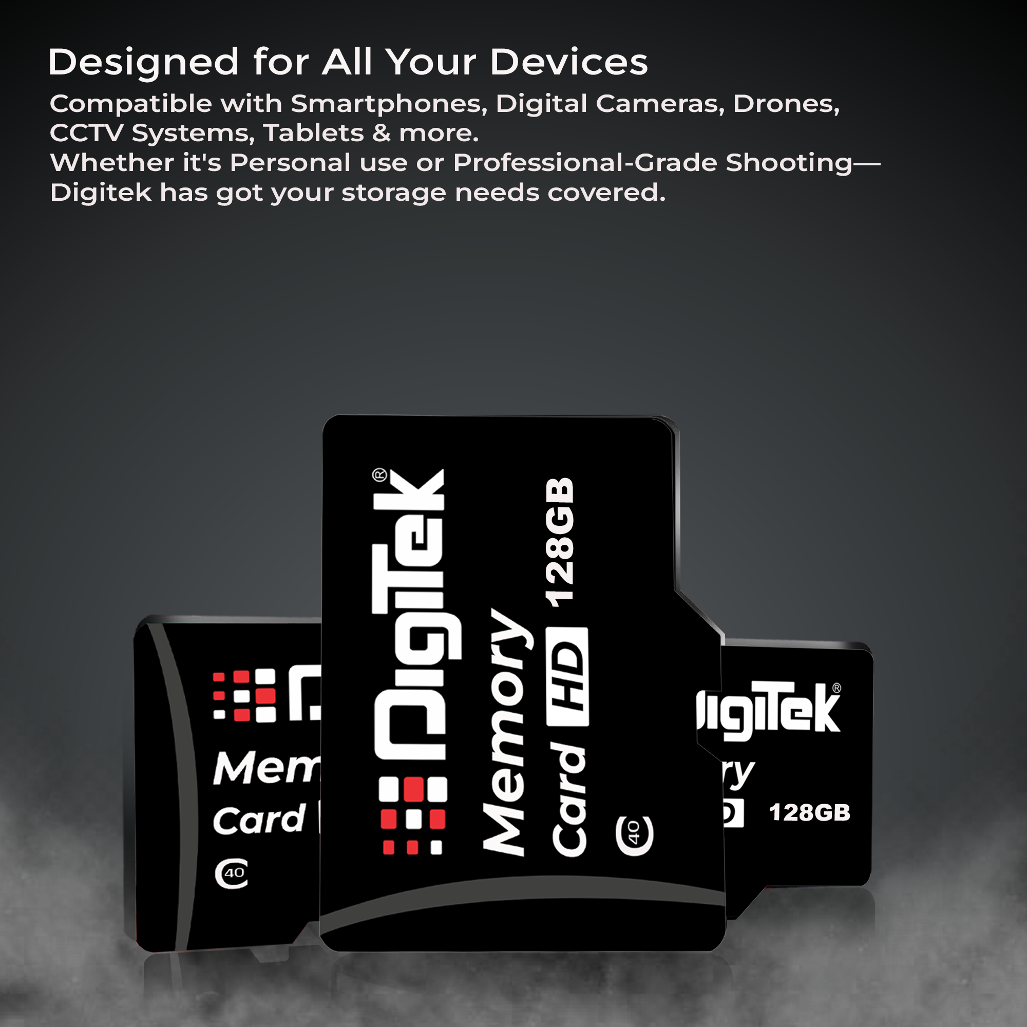 Digitek (DTF 128GB C40) High Speed 128GB Micro SDHC UHS III Memory Card – A2 Speed, 200MB/s, Waterproof & Shockproof, for 4K/8K Video, Drones, CCTV & Smartphones