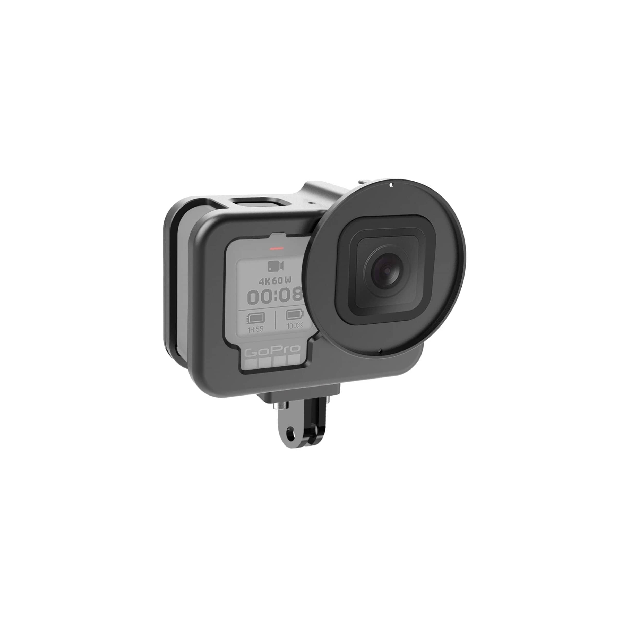 قفص كاميرا DIGITEK® لكاميرا GoPro Hero 12، هيكل من الألومنيوم خفيف الوزن، منفذ فلتر 52 مم، فتحات براغي 1/4 بوصة و3/8 بوصة، حامل لمصابيح LED وميكروفونات خارجية، مثالي لركوب الدراجات في المغامرات وتصوير الفيديوهات في الهواء الطلق