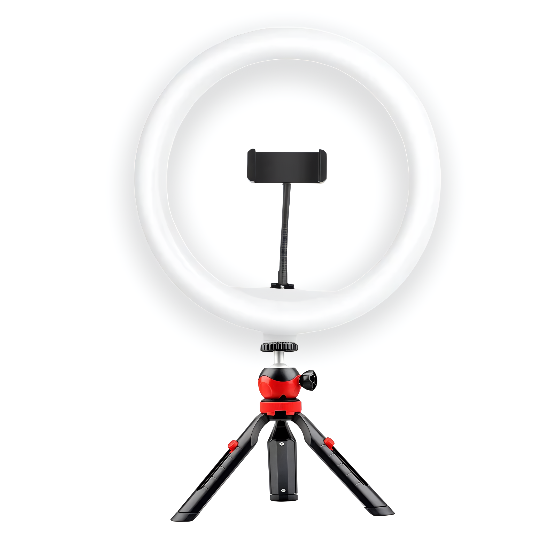 مصباح حلقي LED ثنائي اللون من ديجيتك كومبو مقاس 14 بوصة مع سطوع قابل للتعديل وحامل ثلاثي القوائم صغير مرن بطول 18 سم مع حامل للهاتف الذكي لتصوير فيديوهات المكياج والبث المباشر واليوتيوب وتصوير الفيديو