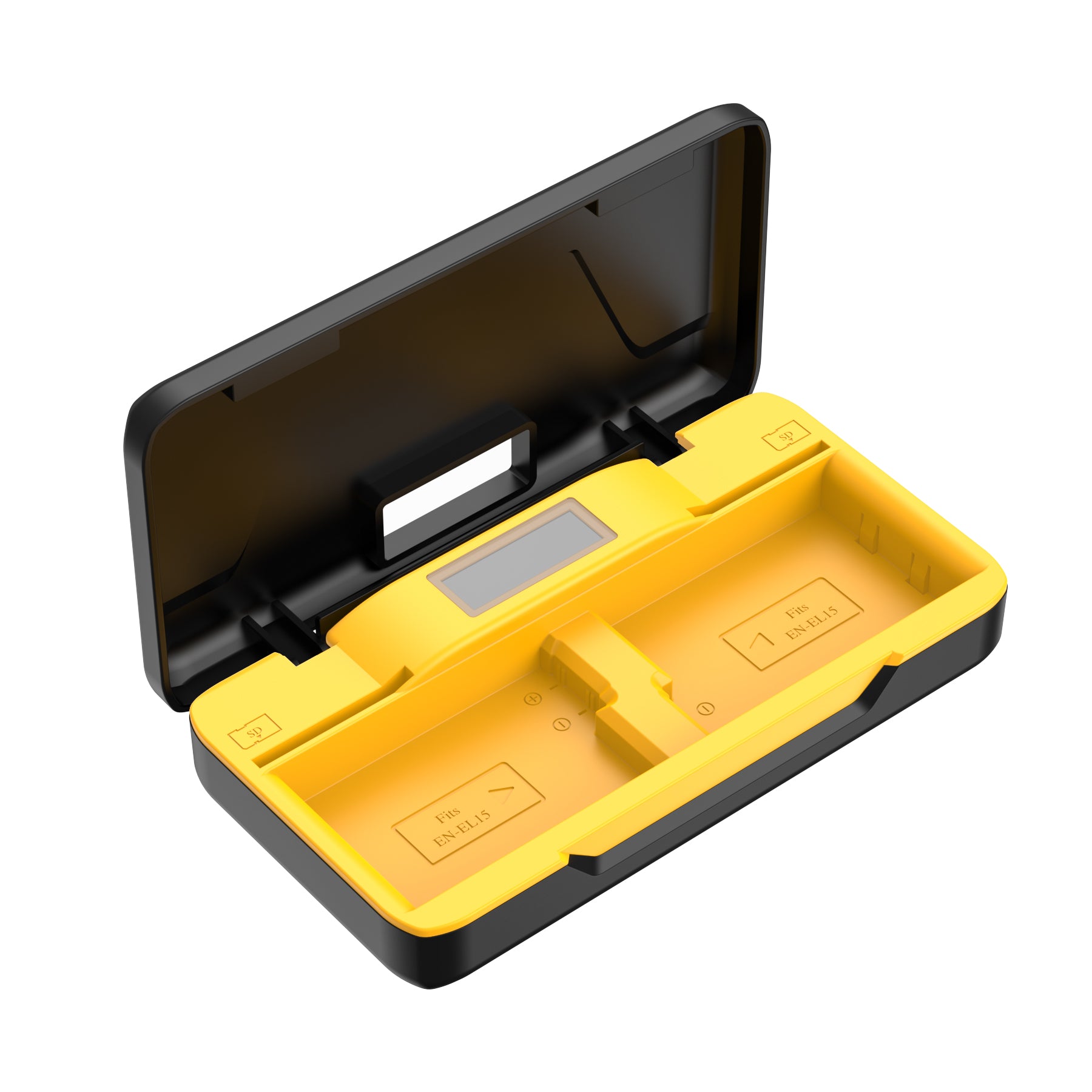 شاحن بطاريات مزدوج من ديجيتك (DUC-022 LP E17) لبطاريات LP-E17 وحامل بطاقة SD مع وظيفة بنك طاقة، ومنفذ USB-A، وشاشة LCD، وحافظة واقية، وتشغيل سهل الاستخدام.