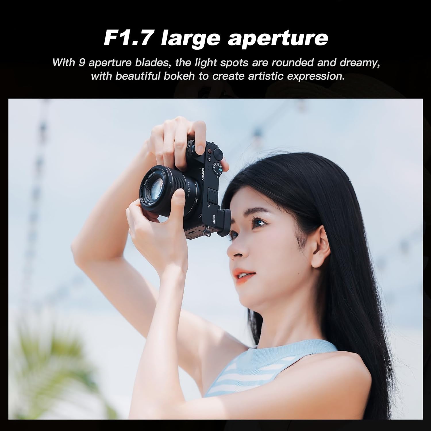 VILTROX 56mm F1.7 SLR Camera Lens E-Mount AF APS-C Large Aperture Wide-Angle Auto Focus Format Portrait Lens for Sony ZV-E10 FX30 ZC-E10II a5000 a5100 a6000 a6100 a6700 a6300 a6400 a6500 a6600