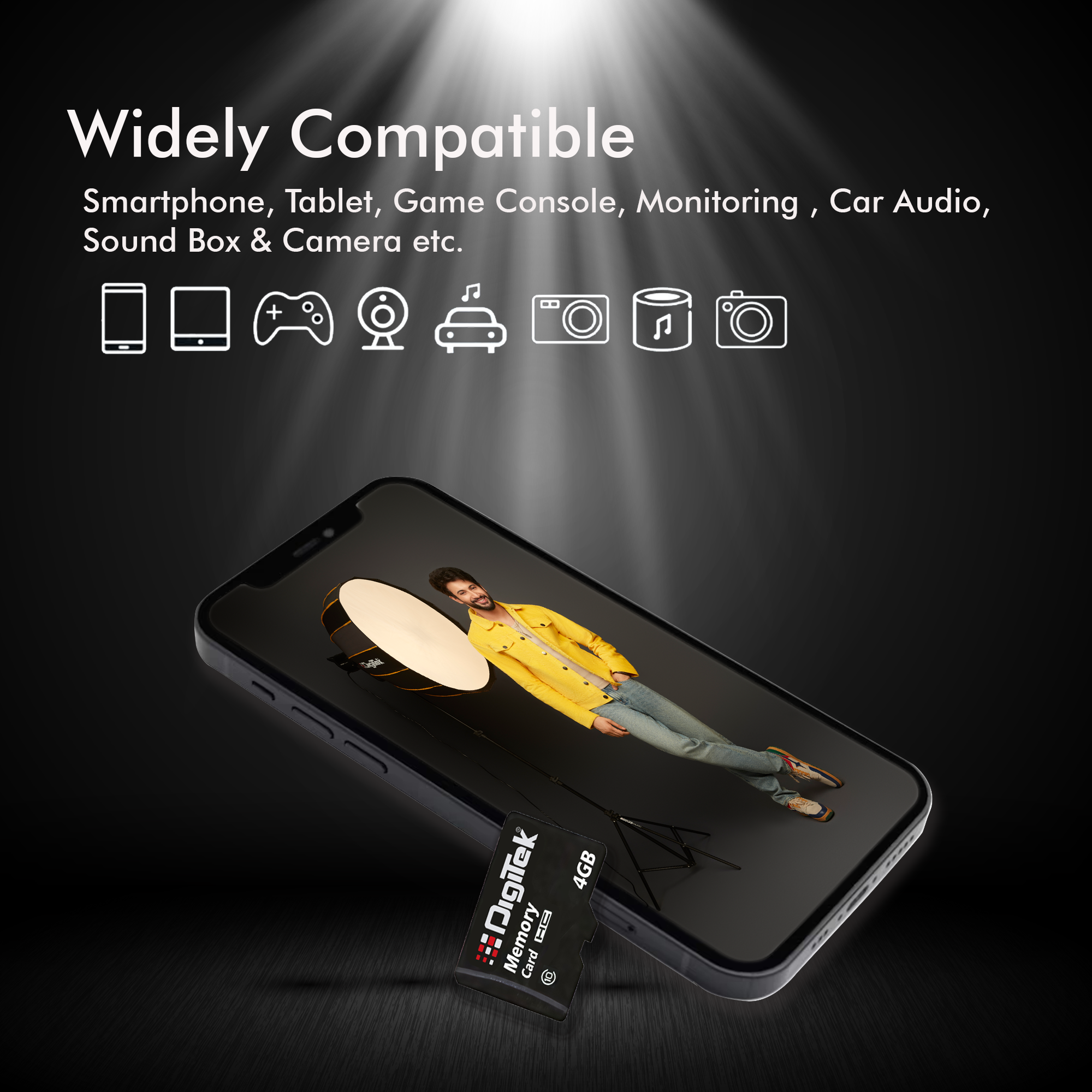 Digitek (DTF 4GB C10) High Speed Micro SDHC 4GB UHS-I Memory Card – A1, Class 10, 100MB/s Speed, Waterproof, Shockproof, X-Ray Safe, Ideal for Smartphones, Cameras, CCTV & More