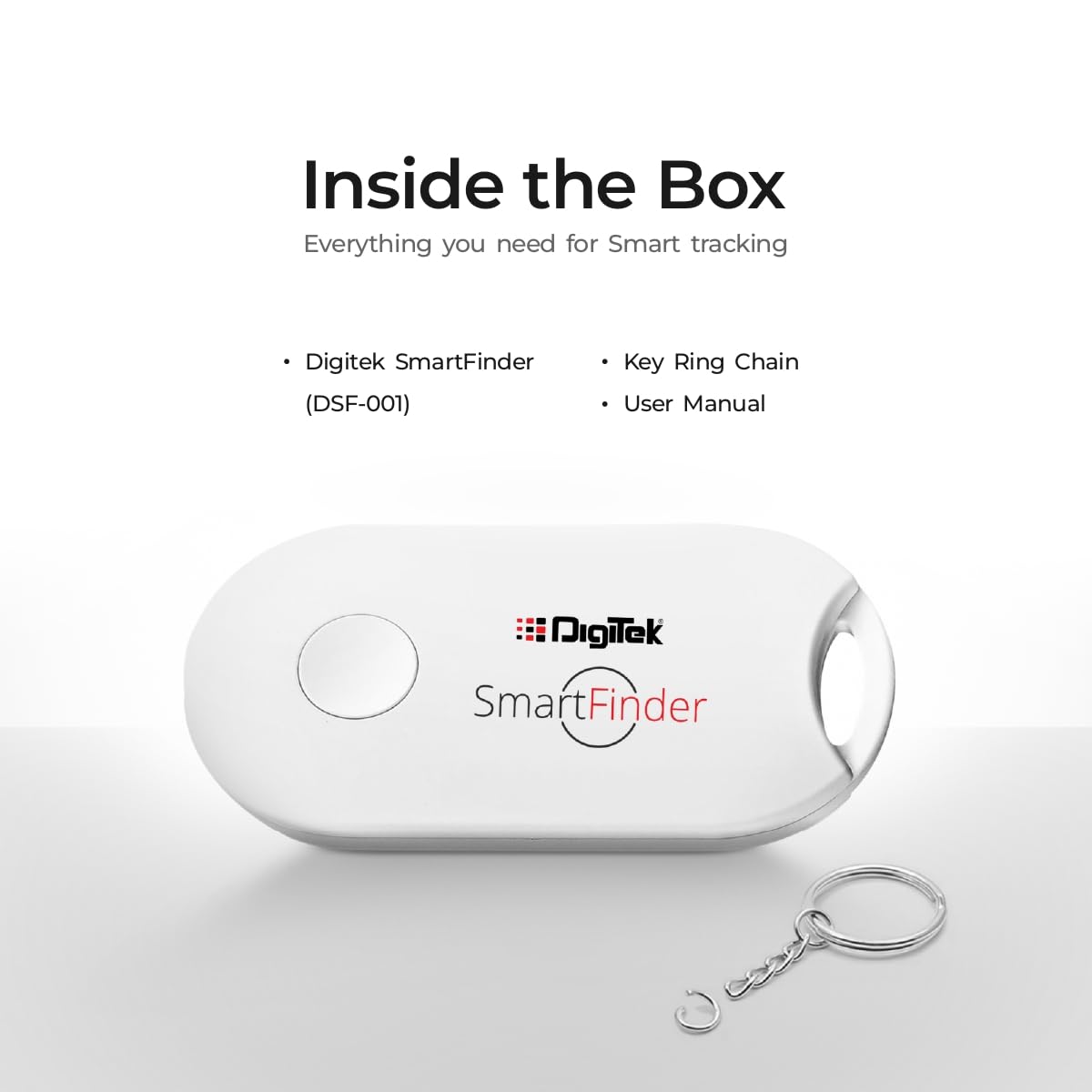 جهاز Digitek SmartFinder (DSF 001) اللاسلكي بتقنية البلوتوث لتتبع أجهزة الإنذار ضد الفقدان والسرقة، يعمل مع أجهزة iOS.