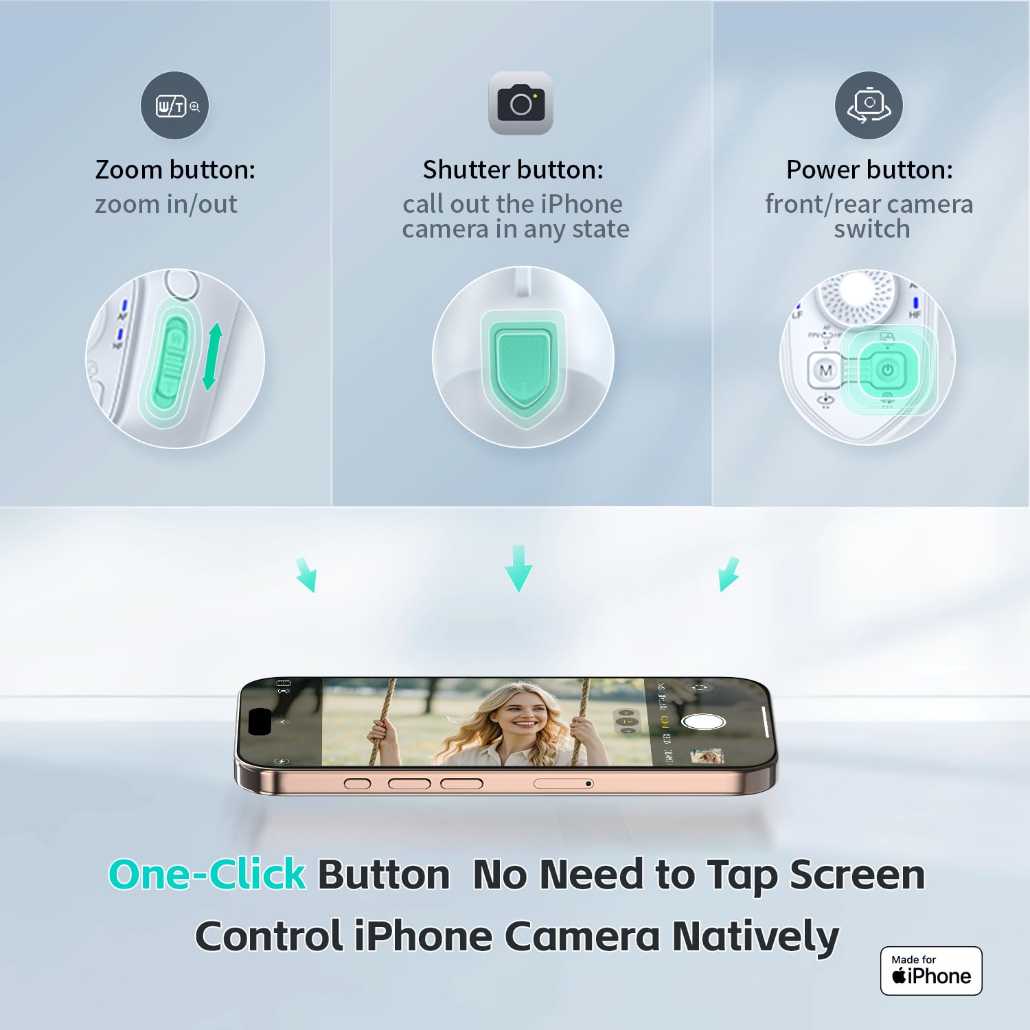 مثبت جيمبال لهواتف آيفون، مثبت جيمبال للهواتف المحمولة من كوميتوك مع تتبع ذكي بزاوية 360 درجة لتسجيل الفيديو والتصوير، تقنية NFC للاقتران السريع وتصميم مغناطيسي لهواتف آيفون 16 و15 برو ماكس