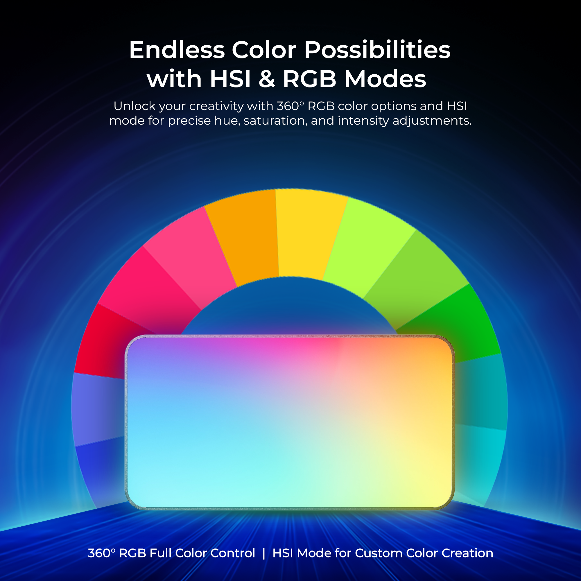 Digitek (LED-D130 RGB) 12W Portable Video LED Light, 130pcs LED with 2500K±9900K, Built-in 4000mAh Battery, 21 FX Modes, HSI 360°, 0-100% Brightness Control, 1/4" Screw Mount, For Photo & Videography