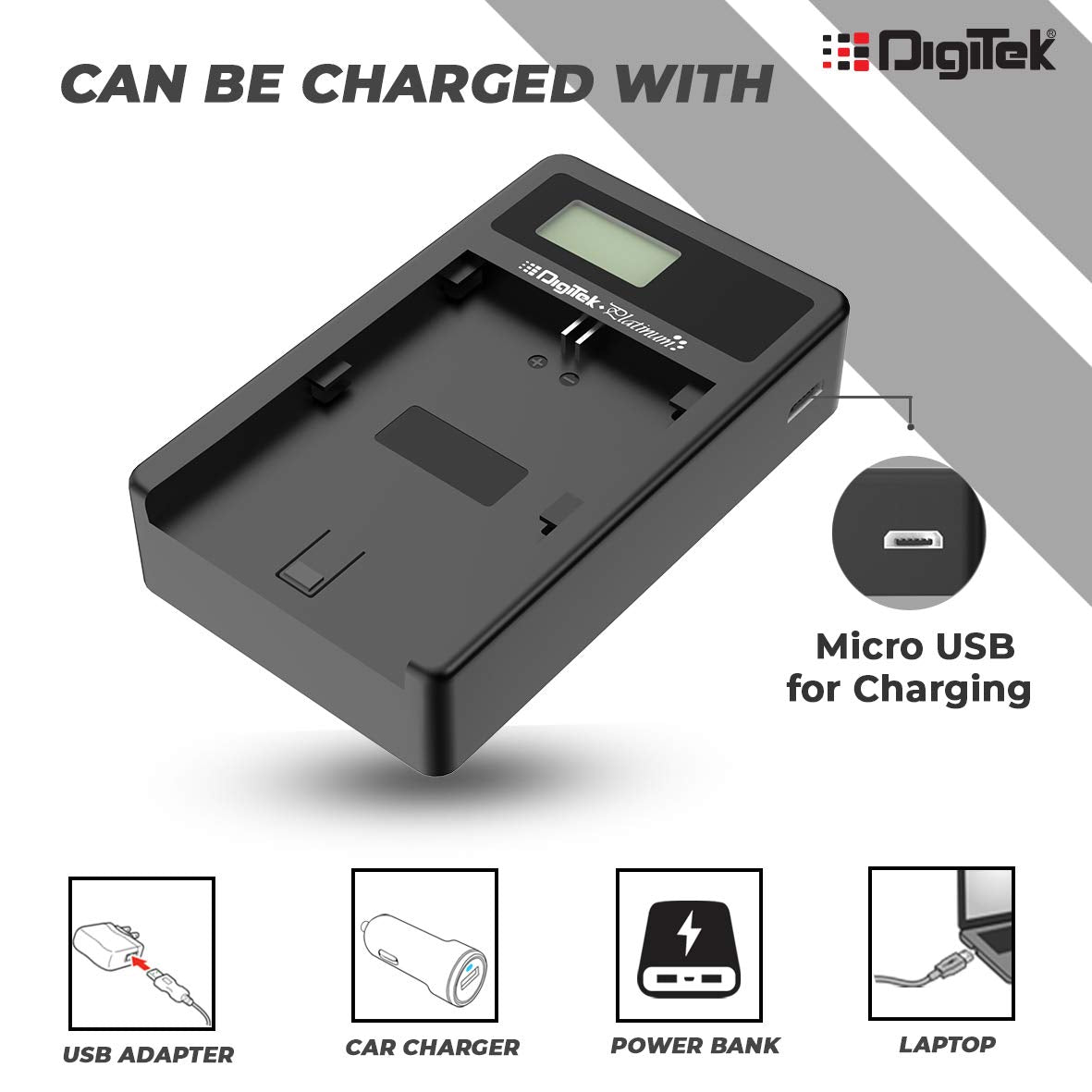 Digitek (DPUC 012S (LCD MU) ENEL15 for ENEL15) Platinum Charger DPUC 012S (LCD MU) ENEL15 for ENEL15 Battery