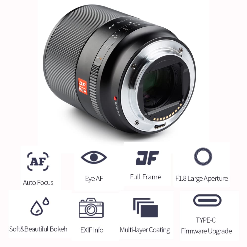 VILTROX 35mm f/1.7 F1.7 STM Auto Focus Full Frame Large Aperture Lens for Sony E-Mount Cameras A7II A7III A7RIII A7SIII A7II A7RIV A9 A6600 A6500 A6400 A6300 A6100 A6000 A5100 A7III A7RIII