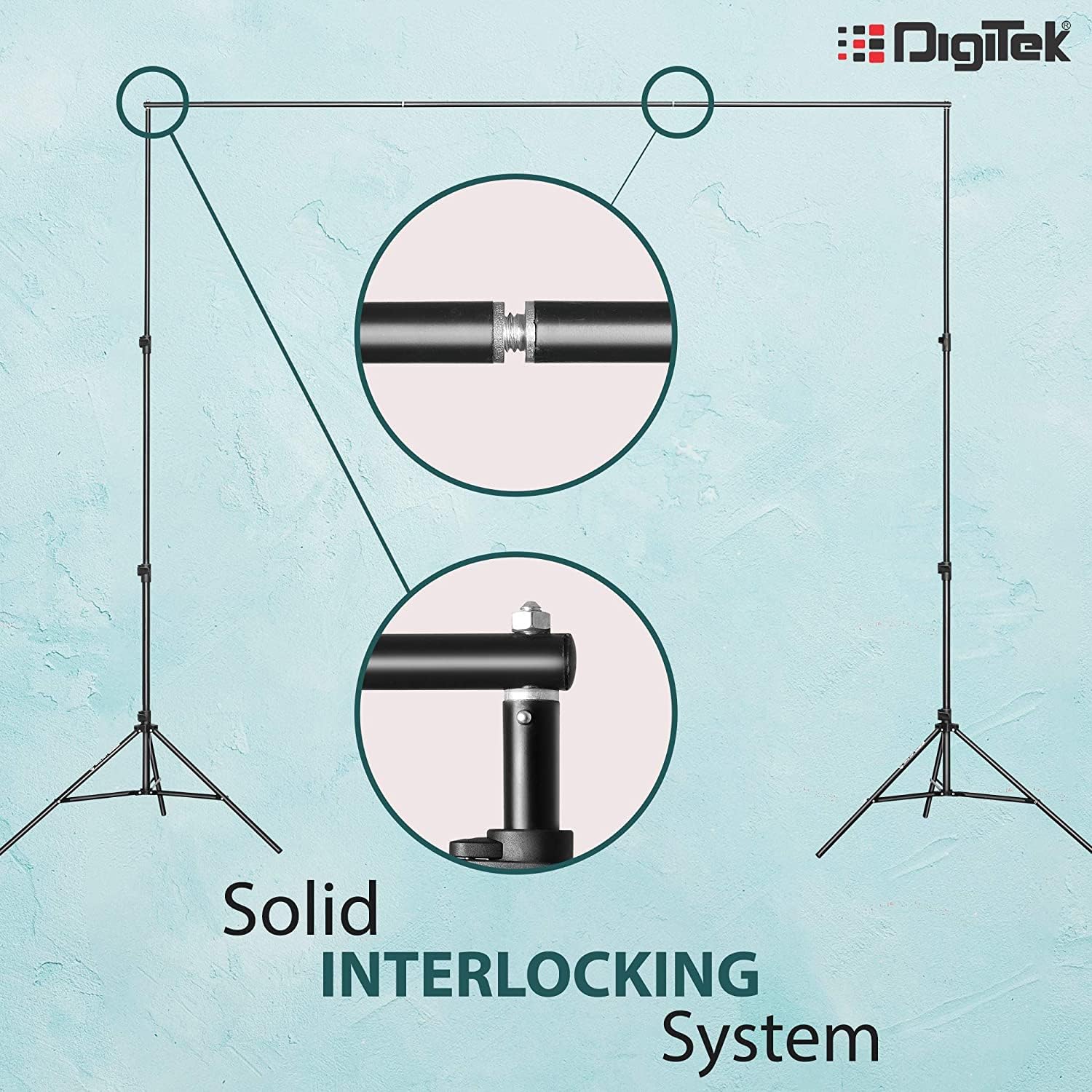 DIGITEK (DBSK-010FT) Studio Background Stand Kit (9ft x 10ft) for Backdrop Photography and Videography, Portable and Foldable Stand Kit with Carry Bag