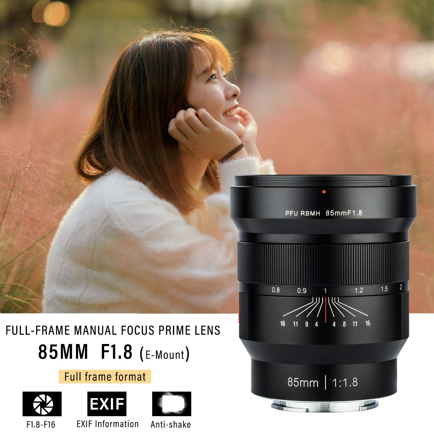VILTROX 85mm F1.8 Lens Full Frame Manual Focus Medium Telephoto Portrait Prime Lens for Sony E Mount A9 A7R3 A7R2 A7M3 A7M2 A7S2 A6500 A6300 A6000 - Digitek