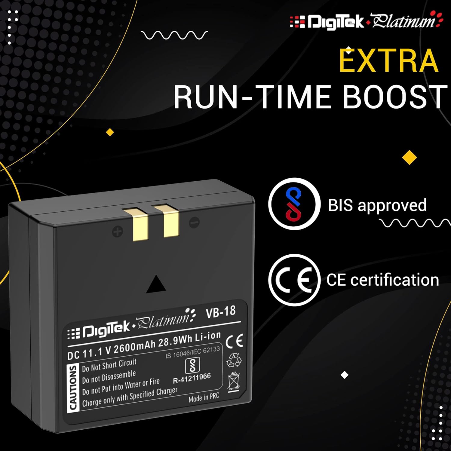 Digitek (PlatinumVB-18) Battery for Godox Flash - Digitek