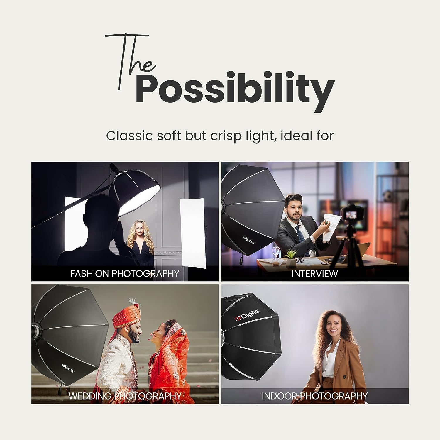 DIGITEK DSBH-120 (120cm) Lightweight & Portable Soft Box Comes with S2 Type Bracket & 2 Diffuser Sheets | Carrying Case | Compatible with All Flash Speedlights (DSBH-120)