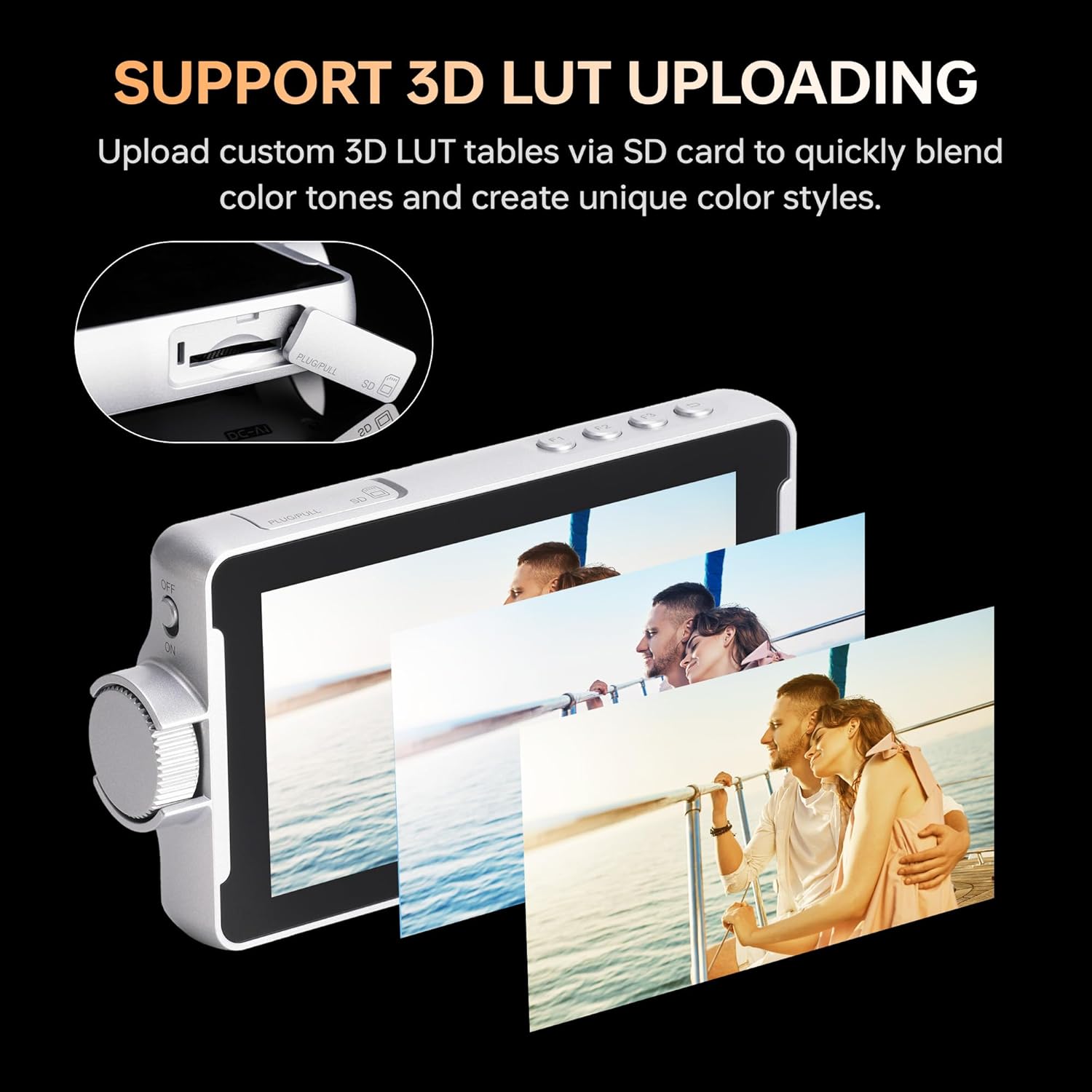 شاشة عرض الكاميرا الميدانية VILTROX DC-V1، شاشة عرض كاميرا تعمل باللمس مع مدخل/مخرج HDMI بدقة 4K