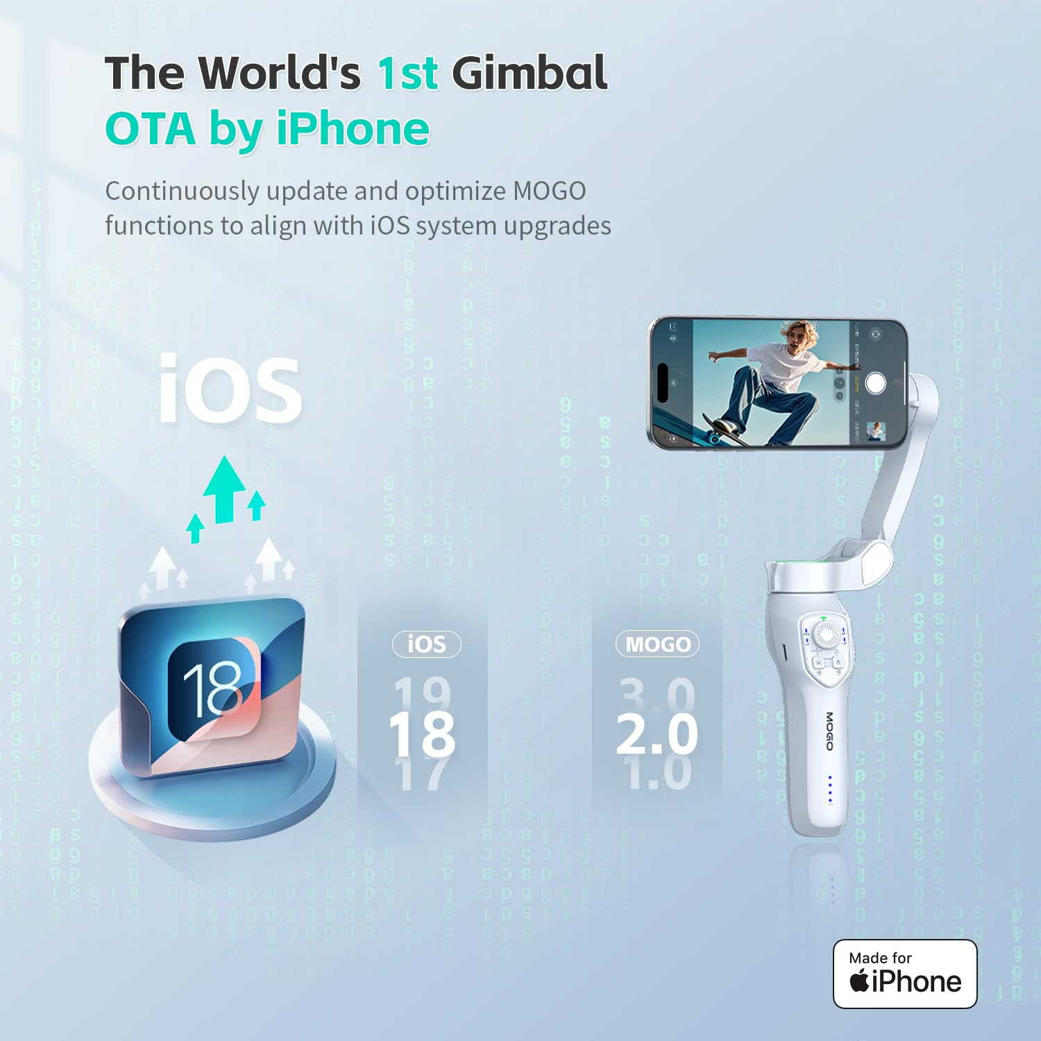 مثبت جيمبال لهواتف آيفون، مثبت جيمبال للهواتف المحمولة من كوميتوك مع تتبع ذكي بزاوية 360 درجة لتسجيل الفيديو والتصوير، تقنية NFC للاقتران السريع وتصميم مغناطيسي لهواتف آيفون 16 و15 برو ماكس