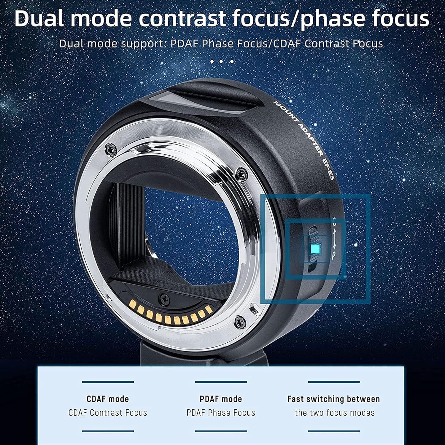 VILTROX Brand Auto Focus EF-E5 Mount Adapter for Canon-EF/EF-S Lenses On Sony-E-Mount Series Cameras, Black - Digitek