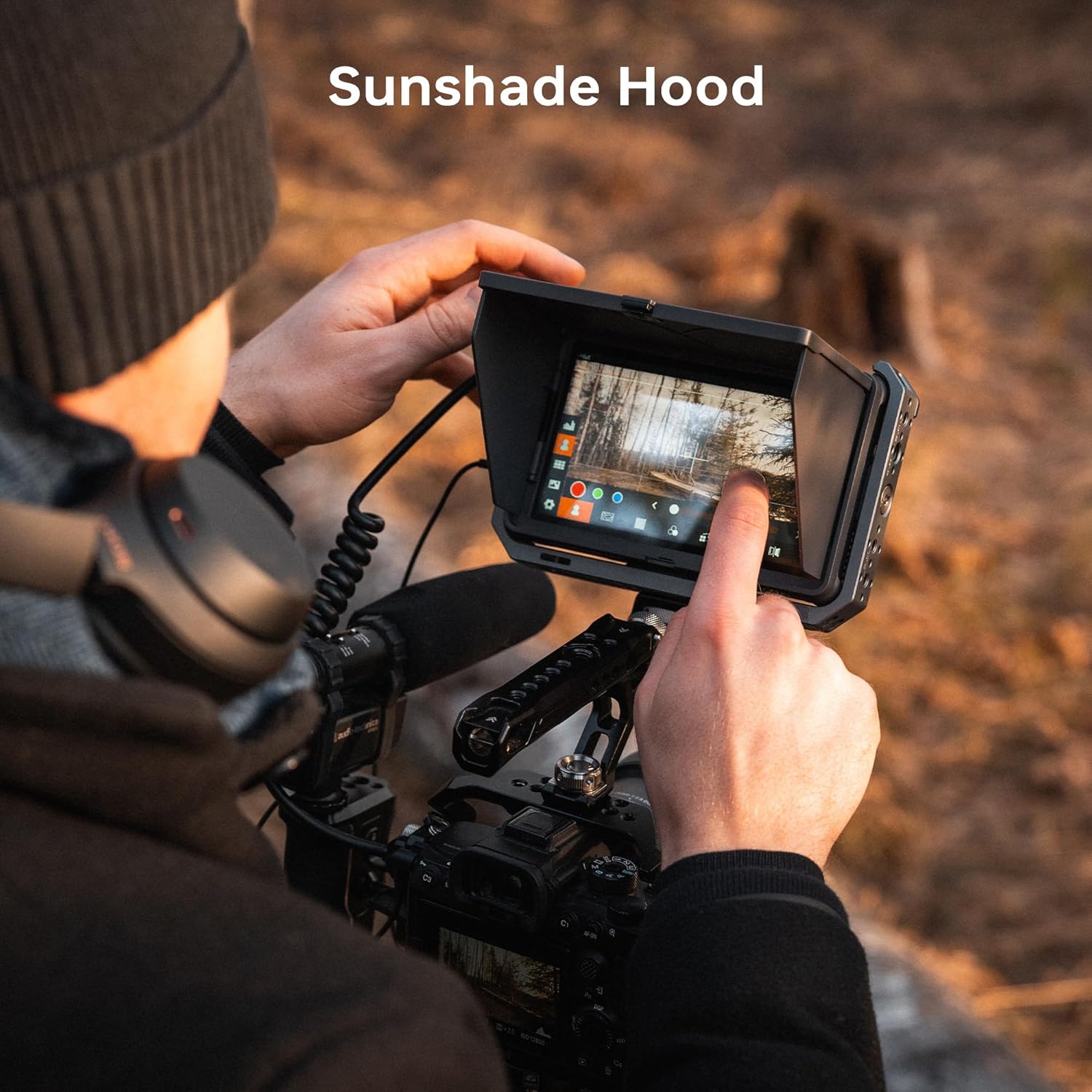 VILTROX DC-X2 6'' Touchscreen Full HD IPS Camera Monitor, 2000 nits 4K HDMI in/Out Video Field Monitor Kit with Sunshade Hood, 3D LUT, Waveform, Histogram & Vectorscope Tools, Black