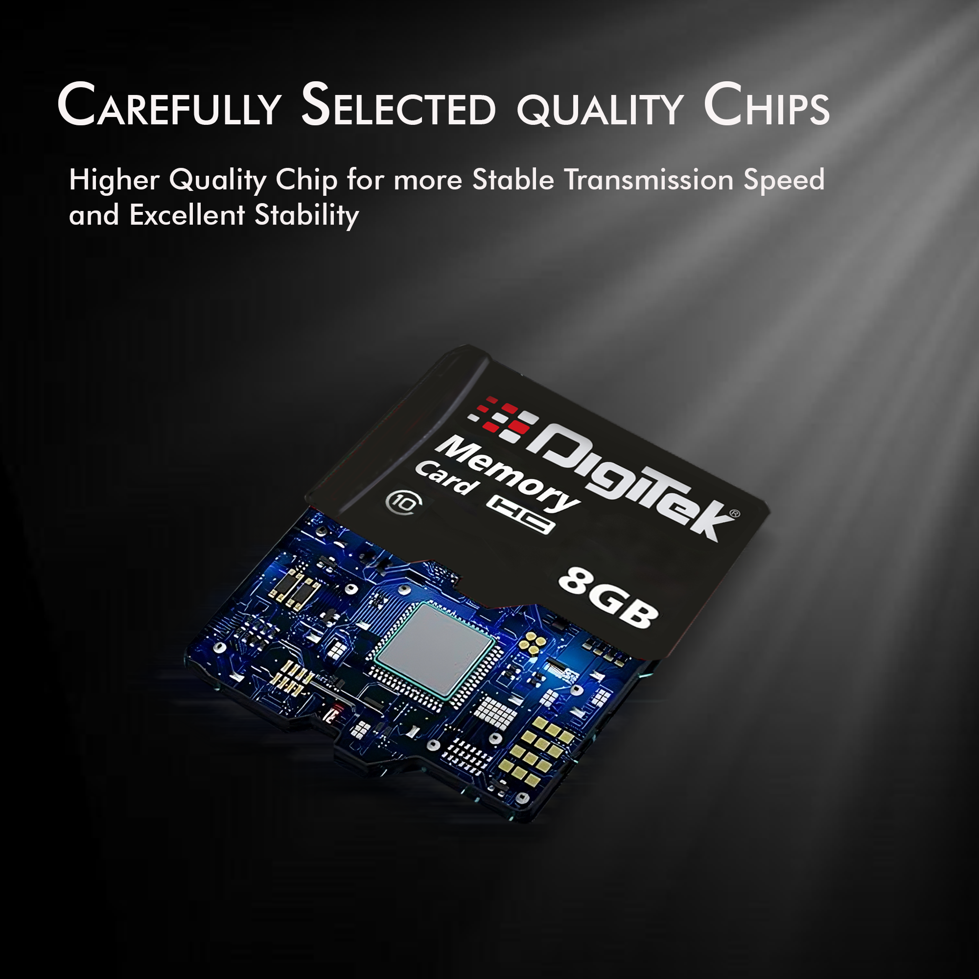 بطاقة ذاكرة ديجيتك (DTF 8GB C10) عالية السرعة من نوع مايكرو SDHC بسعة 8 جيجابايت UHS-I - A1، الفئة 10، سرعة 100 ميجابايت/ثانية، مقاومة للماء والصدمات والأشعة السينية، مثالية للهواتف الذكية والكاميرات وكاميرات المراقبة وغيرها