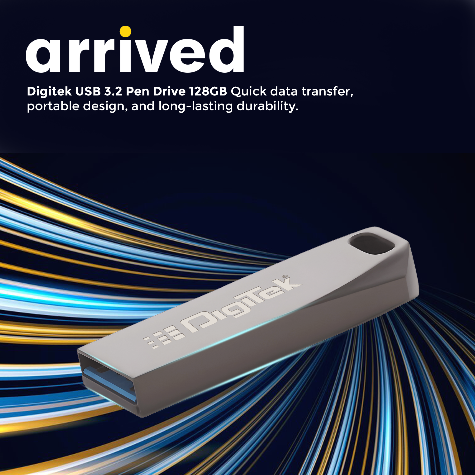 Digitek (Dud 128G V3.2) USB 3.2 Flash Drive, 128GB Storage, High Speed Read & Write, Pen Drive, Magnetic, X-Ray & Temperature Resistant | Compatible with Windows & Mac OS