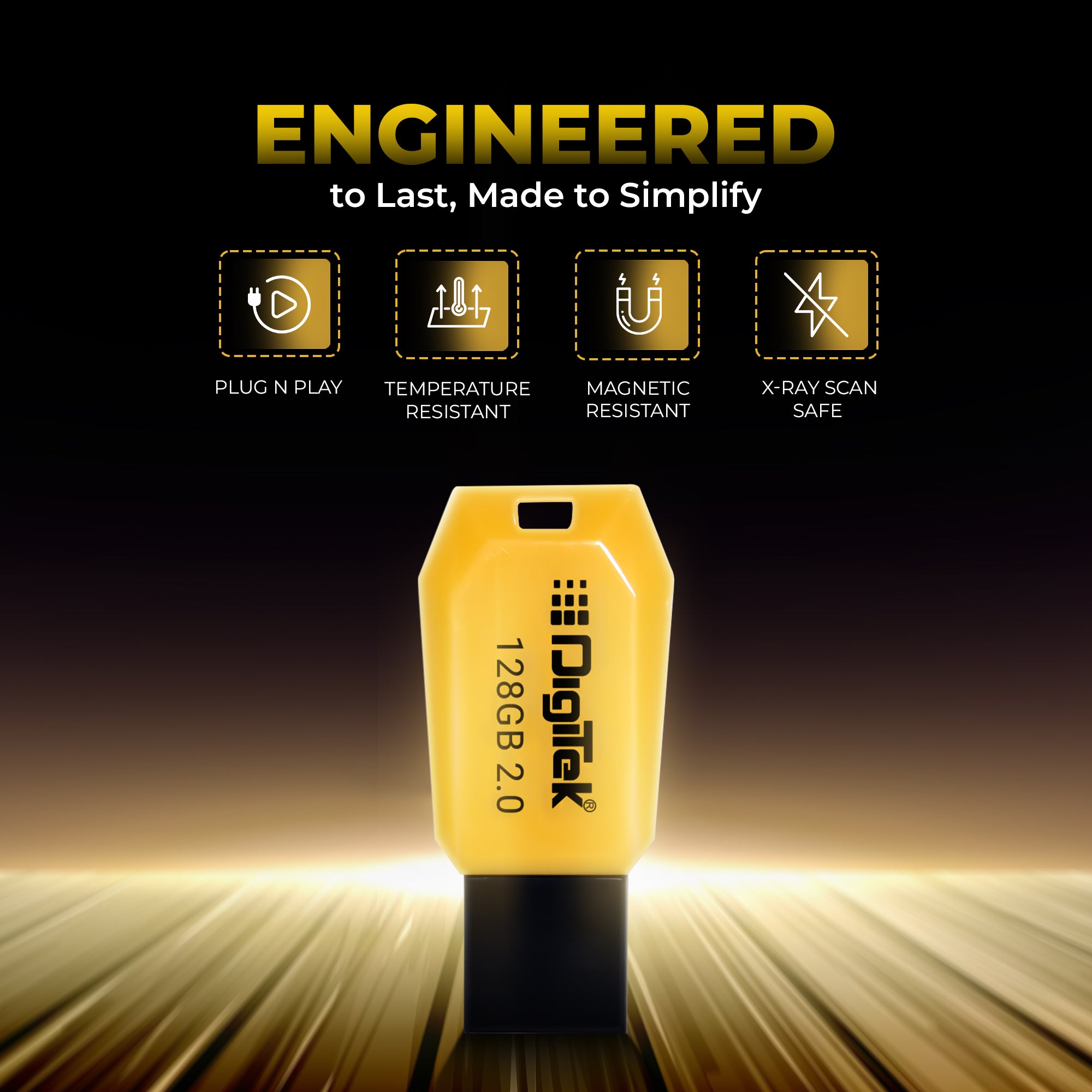 Digitek (DUD 2.0 P 128GB) High-Speed 128GB USB Pen Drive – Fast Data Storage & Transfer, Plug & Play, X-Ray, Magnetic & Temperature Resistant – Ideal for Laptops, Smart TVs, Car Audio & More