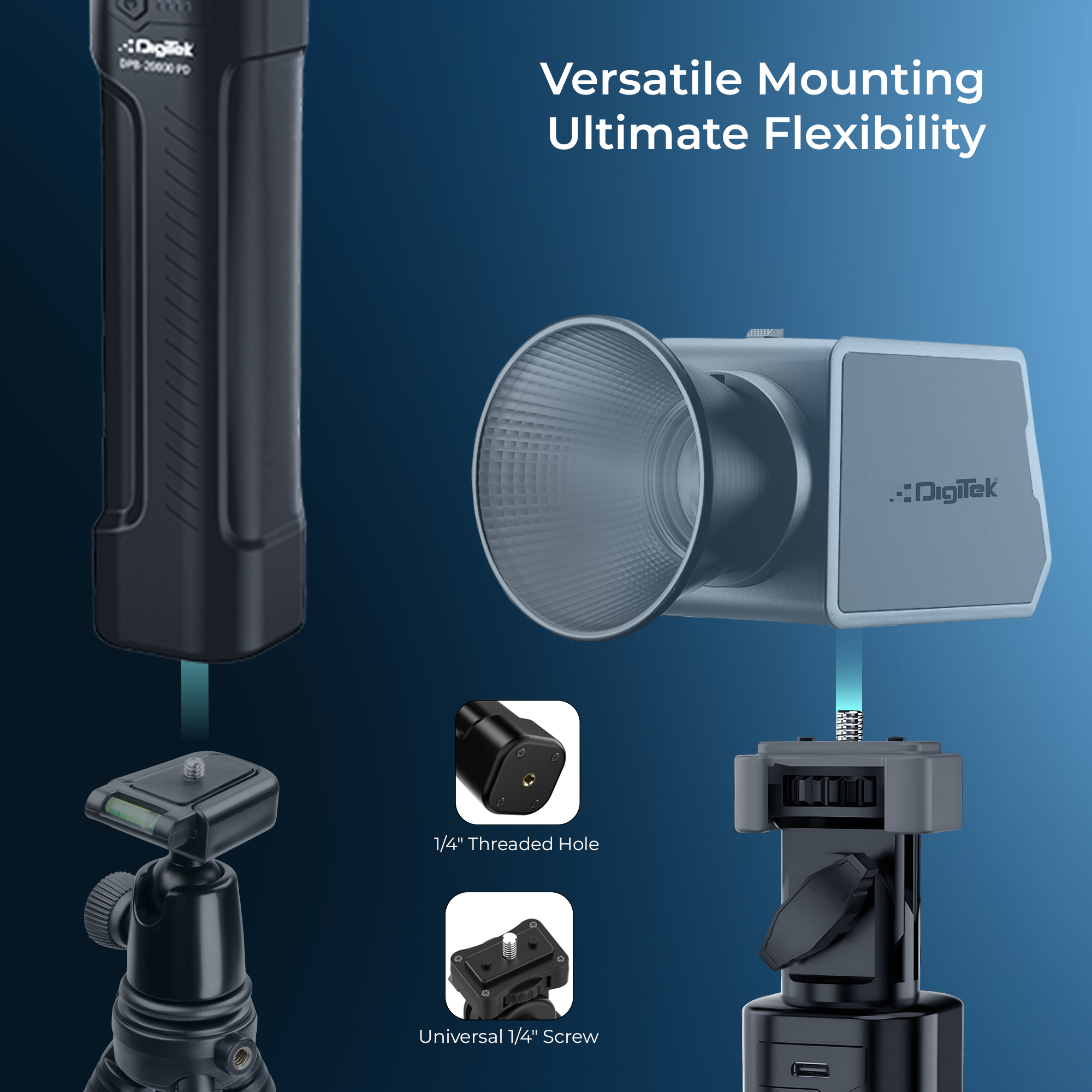 Digitek DPB-20000 PD Battery HANDLE GRIP for LED Studio COB Light