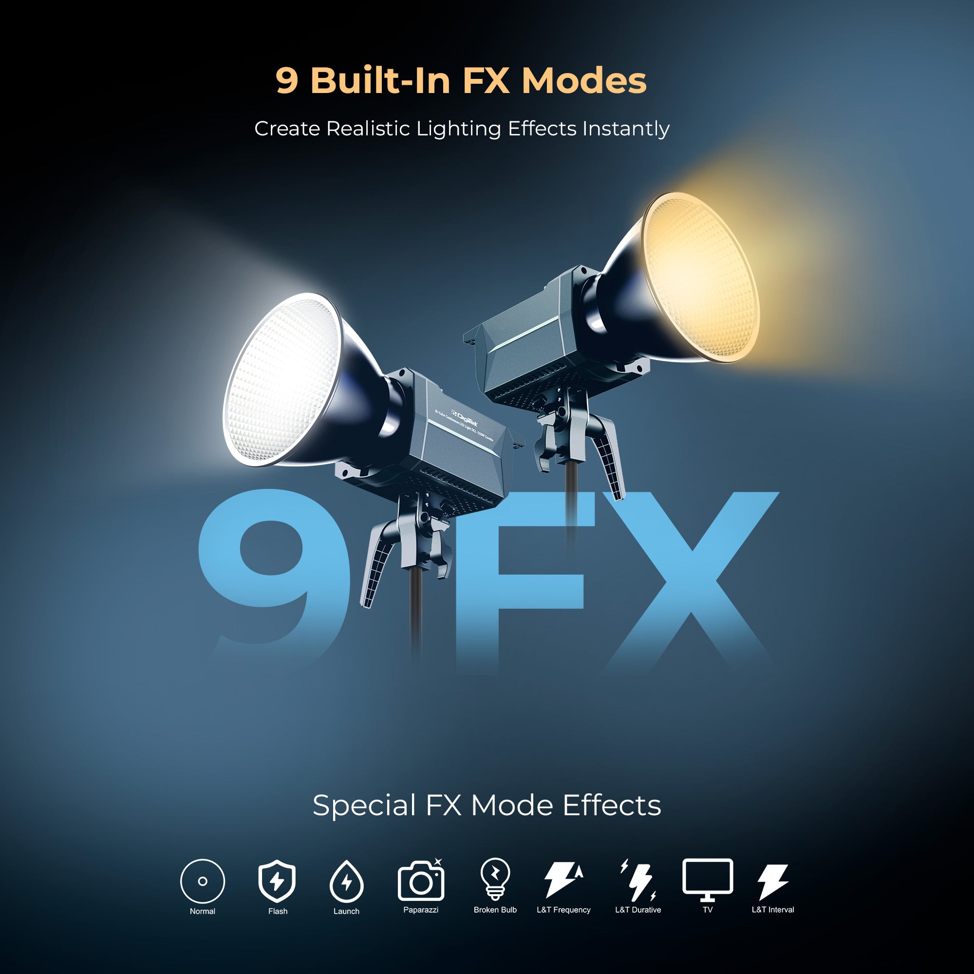 ديجيتك (مجموعة دي سي إل 250 واط) إضاءة مستمرة ثنائية اللون بقوة 250 واط