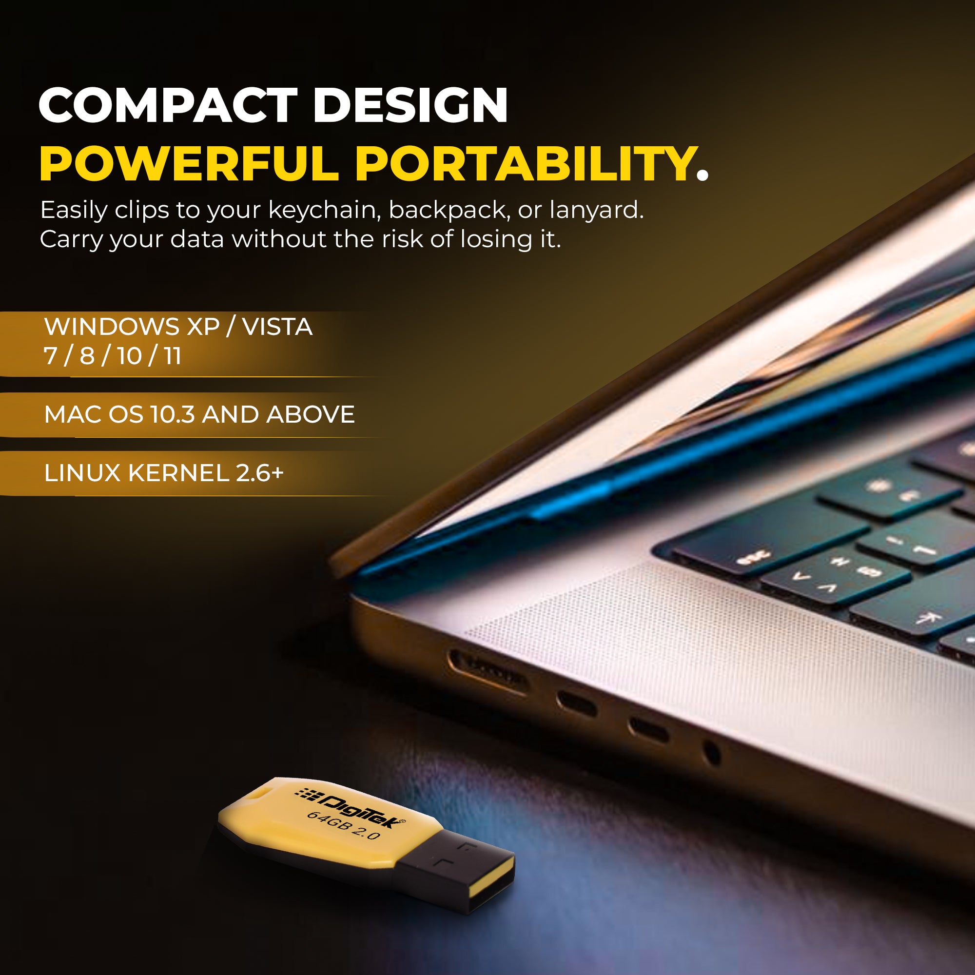 Digitek (DUD 2.0 P 64GB) High-Speed 64GB USB Pen Drive – Fast Data Storage & Transfer, Plug & Play, X-Ray, Magnetic & Temperature Resistant – Ideal for Laptops, Smart TVs, Car Audio & More