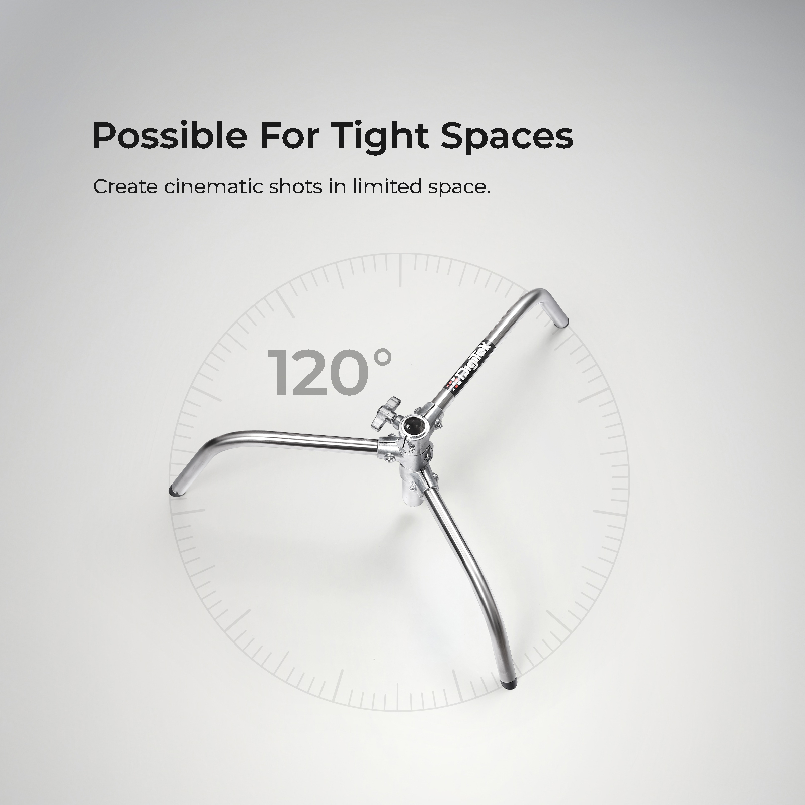 Digitek Heavy Duty Light Stand C-Stand - Max. 10 Feet/3 Meters Adjustable with 3.5 Feet Holding Arm and Grip Head for Studio Video Reflector, Monolight and Other Photographic Equipment (Black) - Digitek