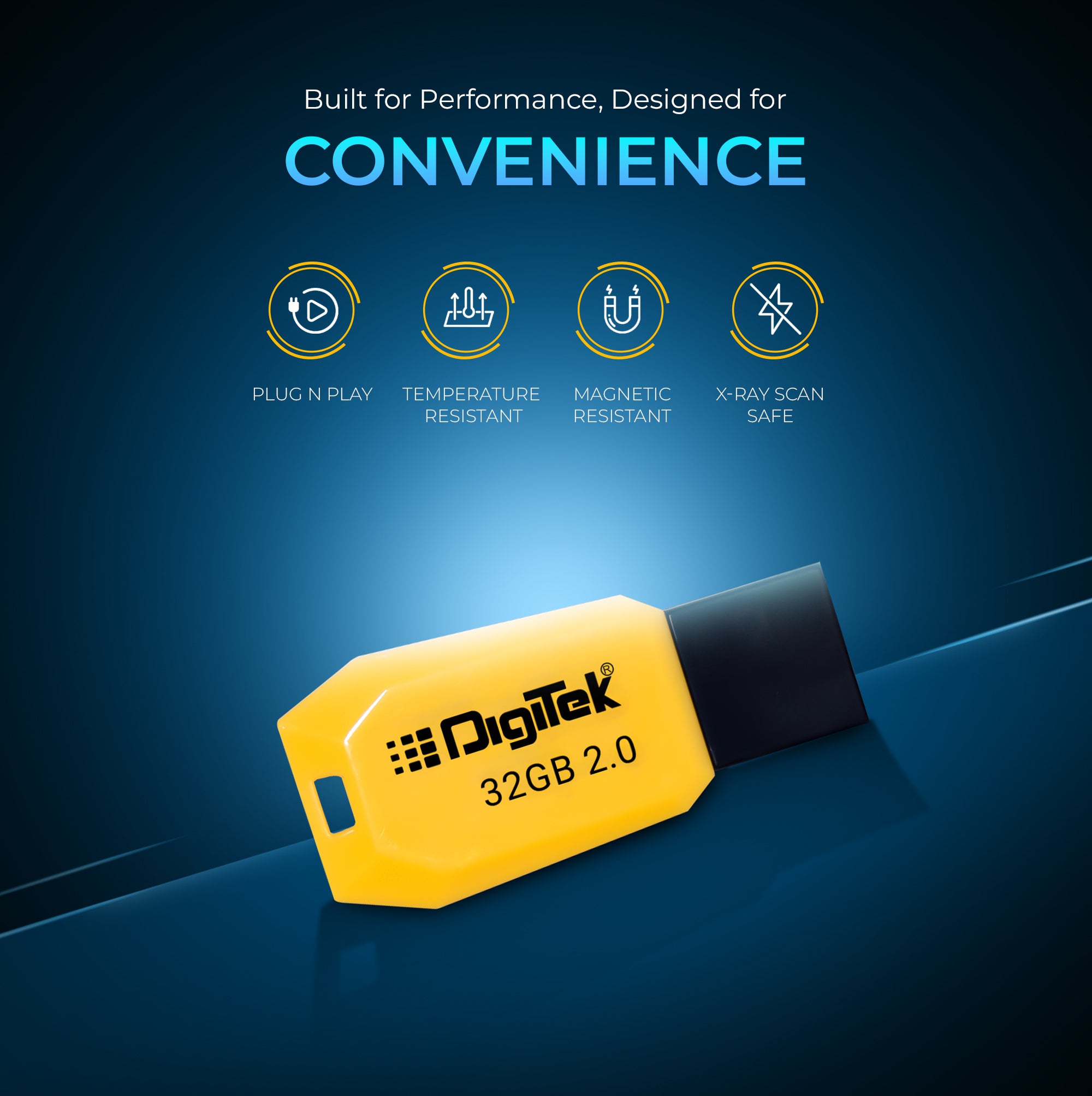 Digitek (DUD 2.0 P 32GB) High-Speed 32GB USB Pen Drive – Fast Data Storage & Transfer, Plug & Play, X-Ray, Magnetic & Temperature Resistant – Ideal for Laptops, Smart TVs, Car Audio & More