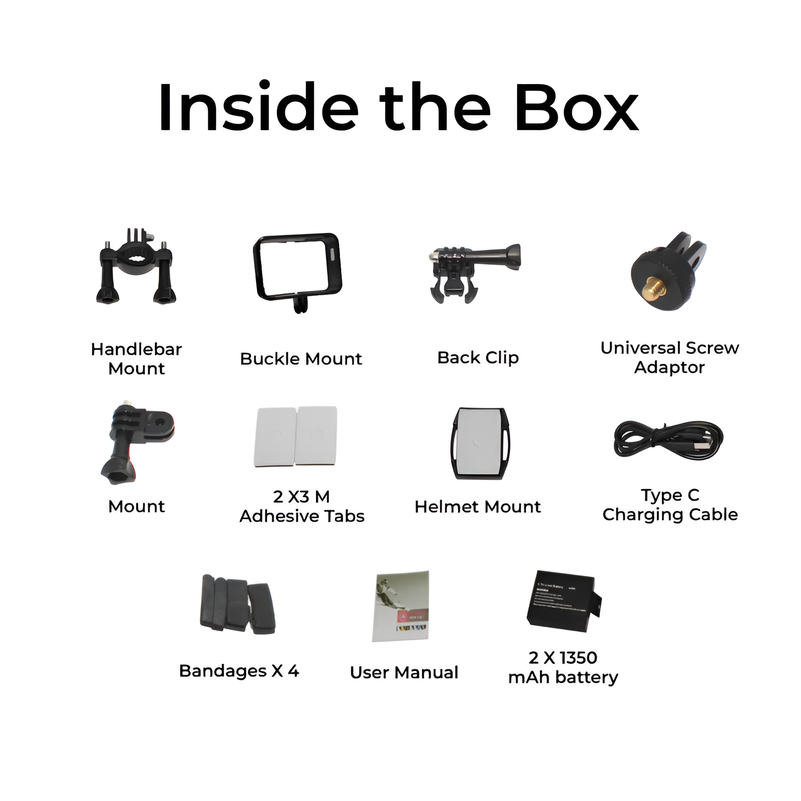 DIGITEK (DAC 201) 8K Ultra HD Waterproof Action Camera with Accesories Kit & Front & Rear Screen, 64MP Interpolated, 2x Batteries, Support 128GB TF Card, For Helmet/Travel/Riding/Sports/Adventure Shoot