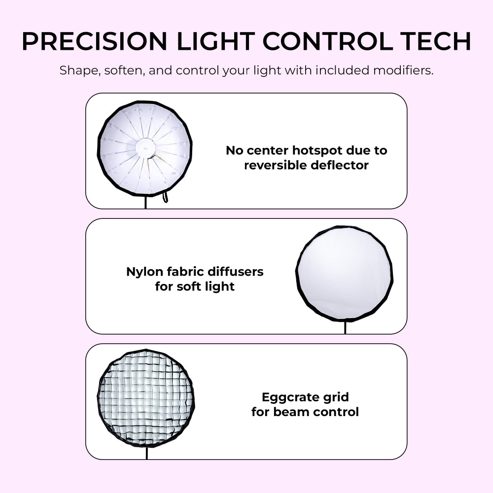 Digitek DBDS-105W 105cm Beauty Dish Softbox (White), Collapsible, Transportable, Lightweight Bowen Mount for Photography & Studio Lighting with Removable Diffuser