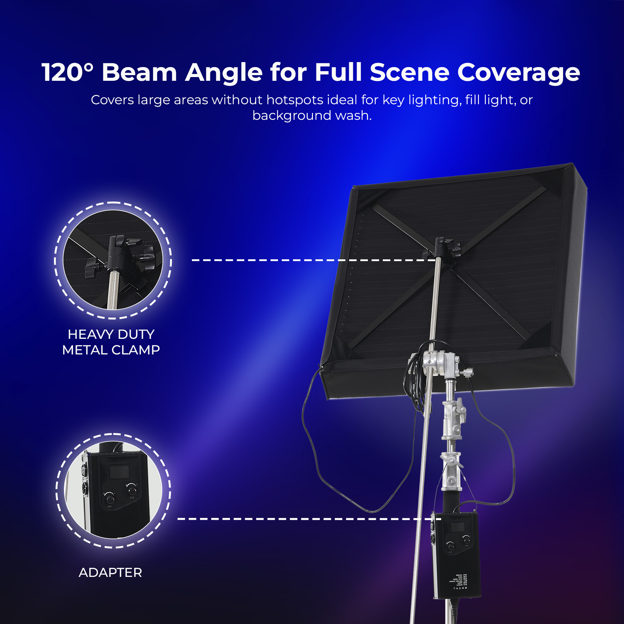 Digitek® (DFFL 6060) 200W Bi-Color Flexible Fabric LED Light with Remote & App Control, 768 LEDs, 2700K–6500K±200K, 5–100% Dimming, 120° Beam Angle, 18000LM, Includes X Bracket, Diffuser, Honeycomb Grid & Accessories, Ideal for Photo & Videography