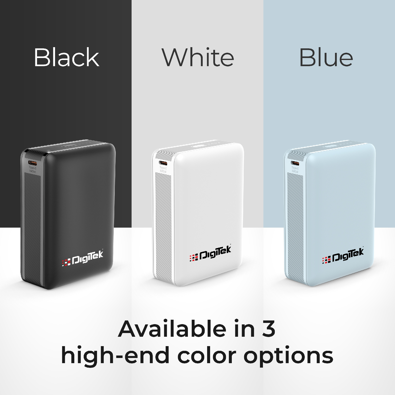 Digitek (DPB-20000 PD QC) High Capacity Superfast Power Bank with 22.5 Watt PD / QC charging with Type C Port (20000 mAh) with White