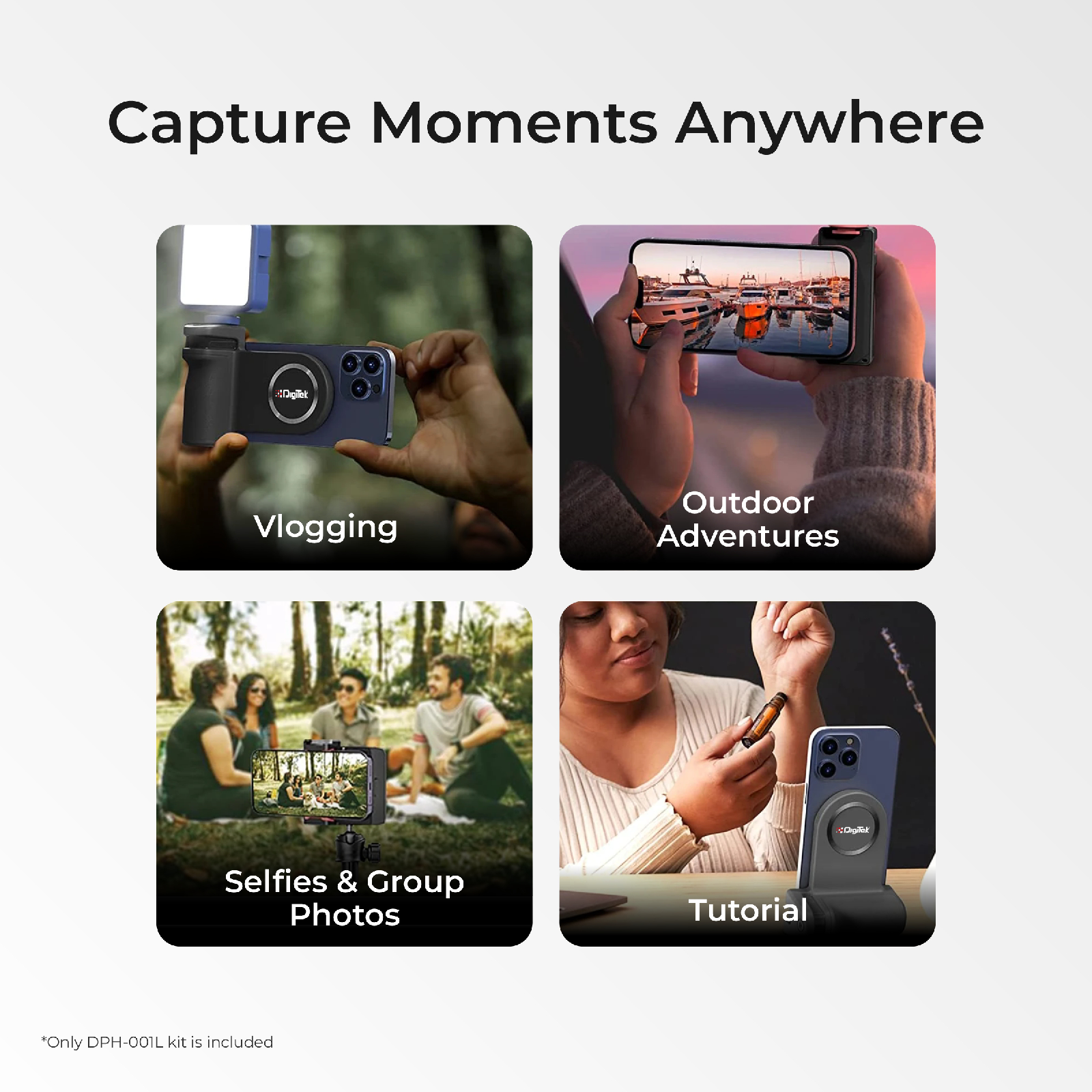 Digitek Smartphone Photo Grip DPH 001L with LED Fill Ring - Digitek