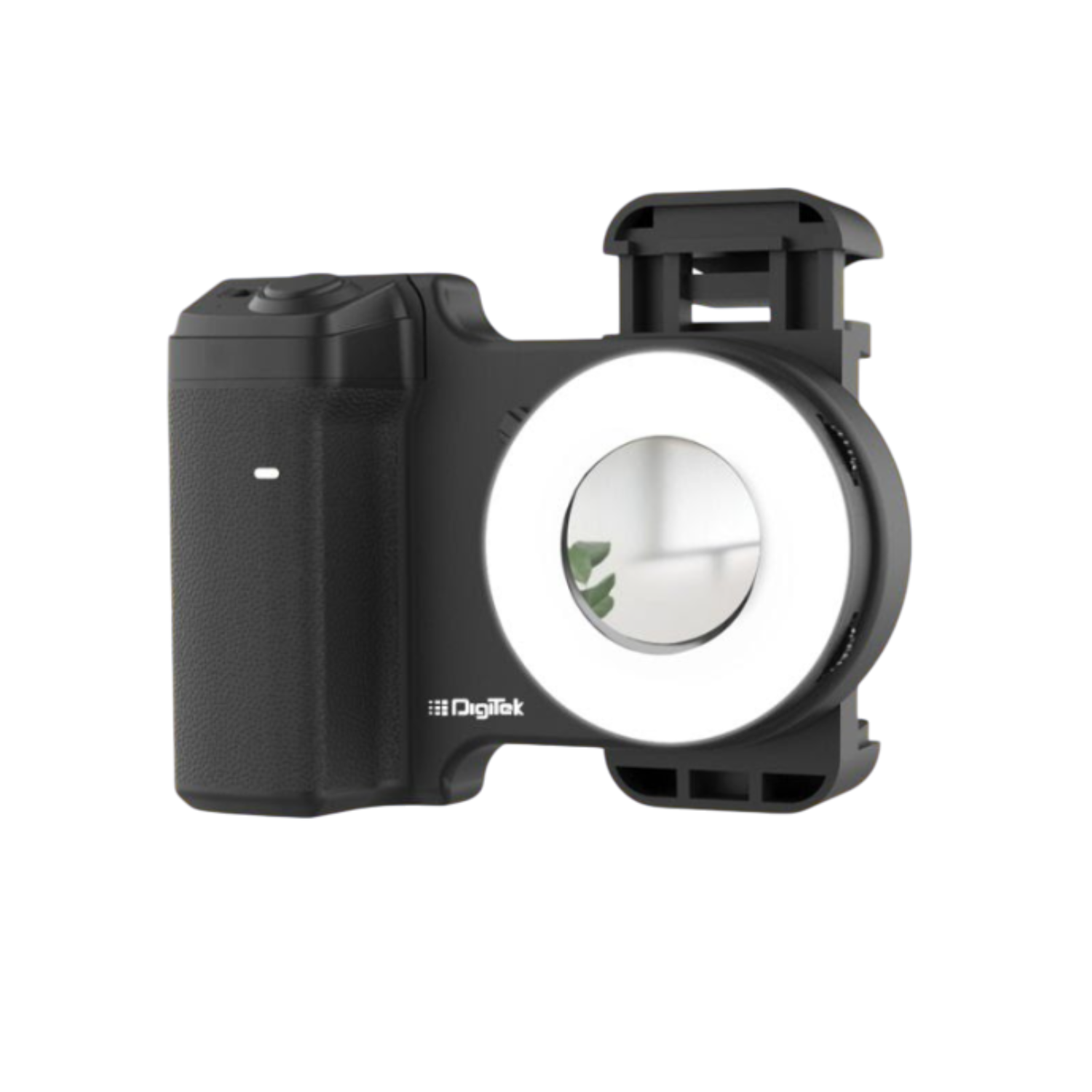 Digitek (DPH 002L) Smartphone Camera Grip with Adjustable Fill Light, Bluetooth Remote, Type-C Charging, Stable ABS+Magnet Grip, 800mAh Battery, Horizontal/Vertical Phone Mount for Vloggers & Creators