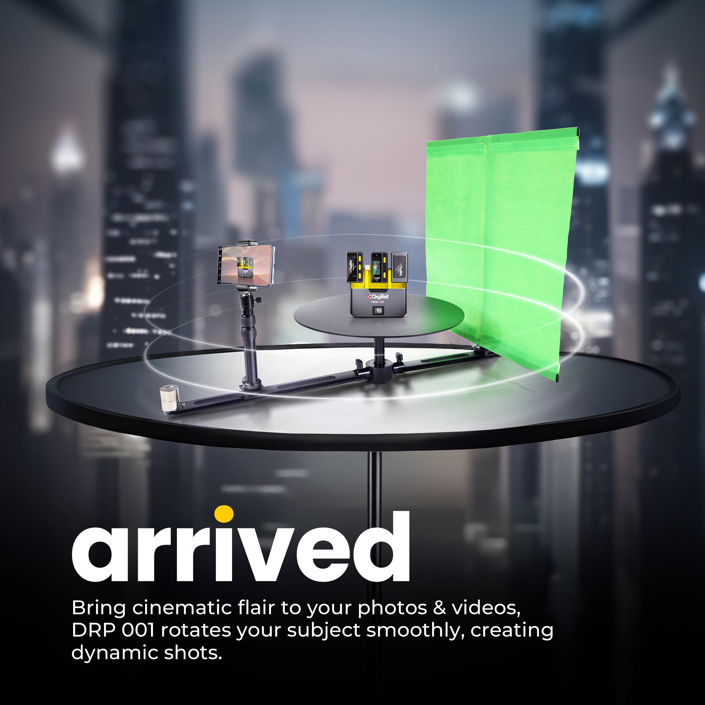منصة تصوير دوارة محمولة بزاوية 360 درجة من ديجيتك (DRP 001)، منصة تصوير فوتوغرافي وفيديو قابلة للتعديل والدوران للهواتف الذكية، وكاميرات DSLR، والاستوديوهات، ومدونات الفيديو، ويوتيوب، وتصوير المنتجات.