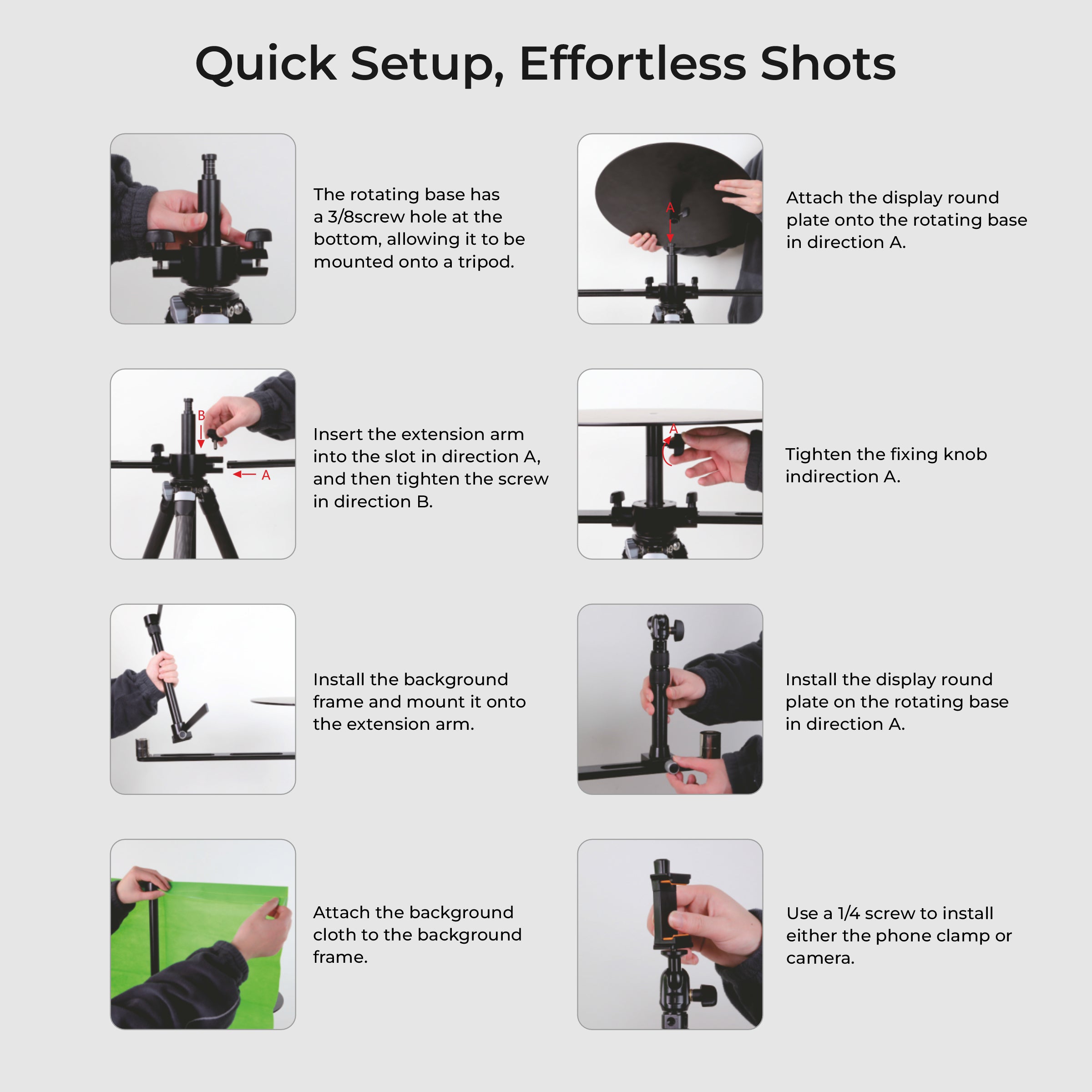 منصة تصوير دوارة محمولة بزاوية 360 درجة من ديجيتك (DRP 001)، منصة تصوير فوتوغرافي وفيديو قابلة للتعديل والدوران للهواتف الذكية، وكاميرات DSLR، والاستوديوهات، ومدونات الفيديو، ويوتيوب، وتصوير المنتجات.