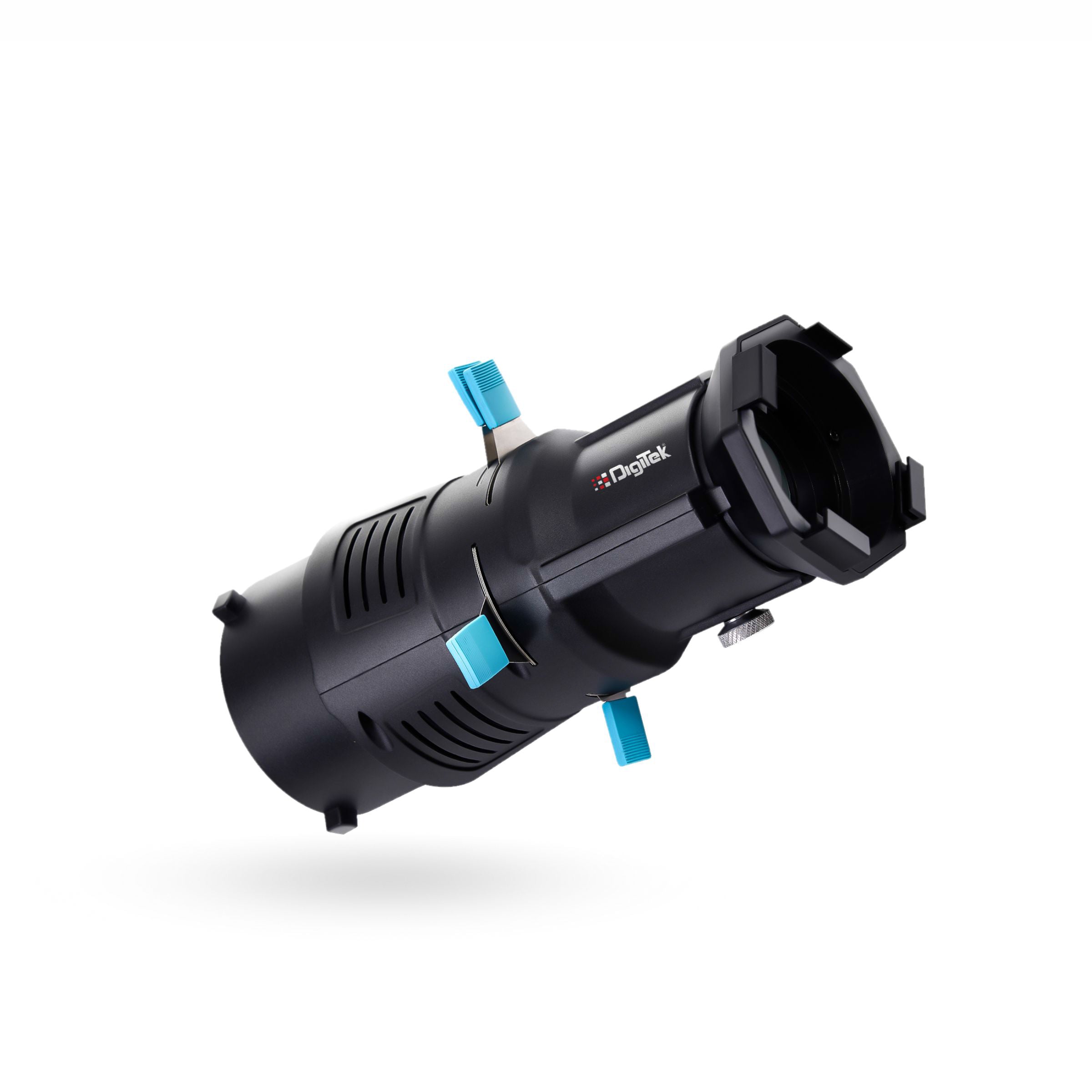 طقم Digitek (DS 220) لتركيب Bowens البصري مع 20 GOBO من الفولاذ المقاوم للصدأ و4 فلاتر ألوان (أحمر/أصفر/أخضر/أزرق)، وحلقة تركيز متعددة الوظائف، وهيكل معدني فاخر