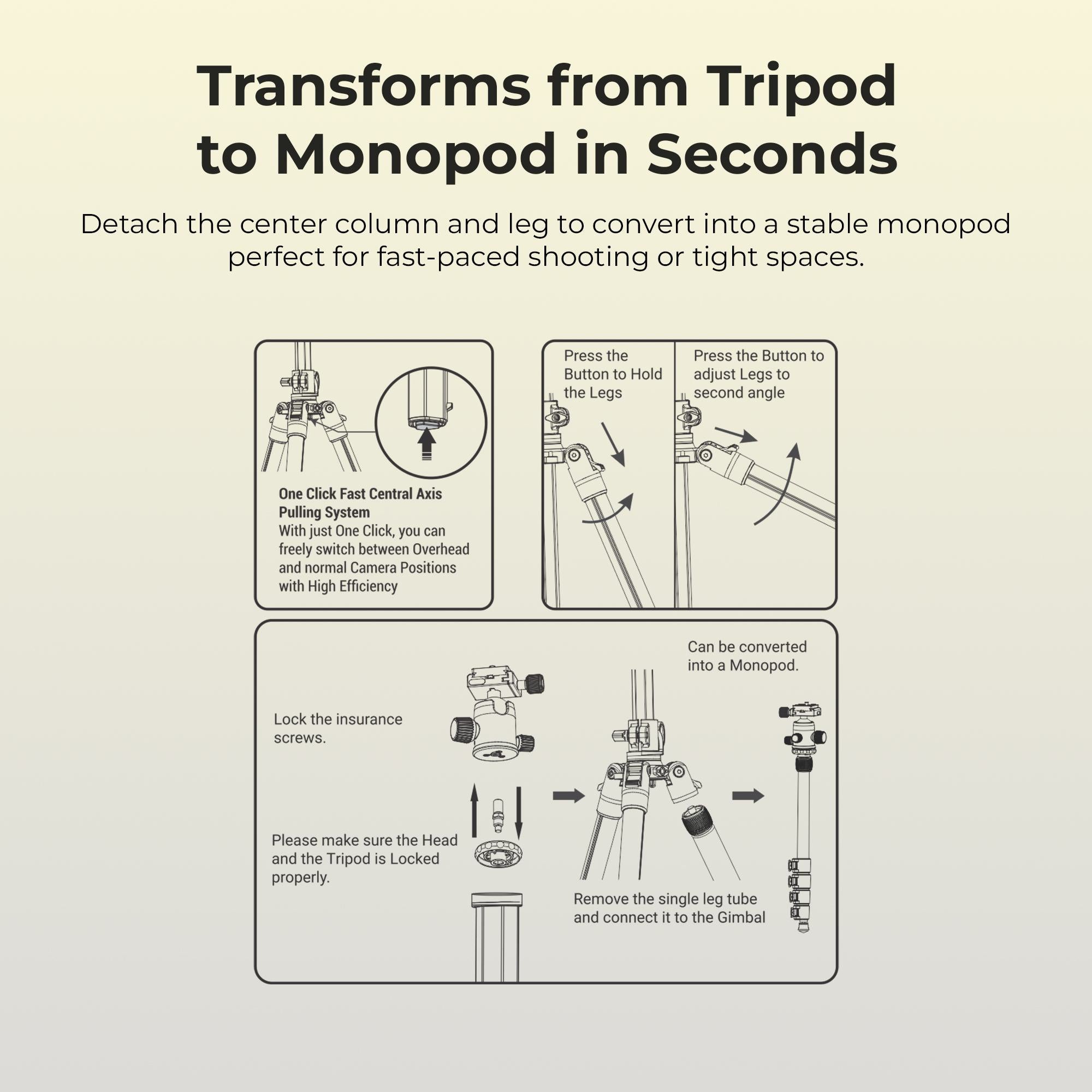 حامل ثلاثي القوائم متعدد الزوايا للكاميرات الرقمية (DTR 530 BH) مع رأس كروي، ونظام تحرير سريع، وأرجل مكونة من 5 أقسام، وحمولة 5 كجم، وارتفاع أقصى 5.44 قدم، مثالي للتصوير الماكرو، والتصوير البانورامي، والتصوير الفوتوغرافي والفيديو من زاوية منخفضة.