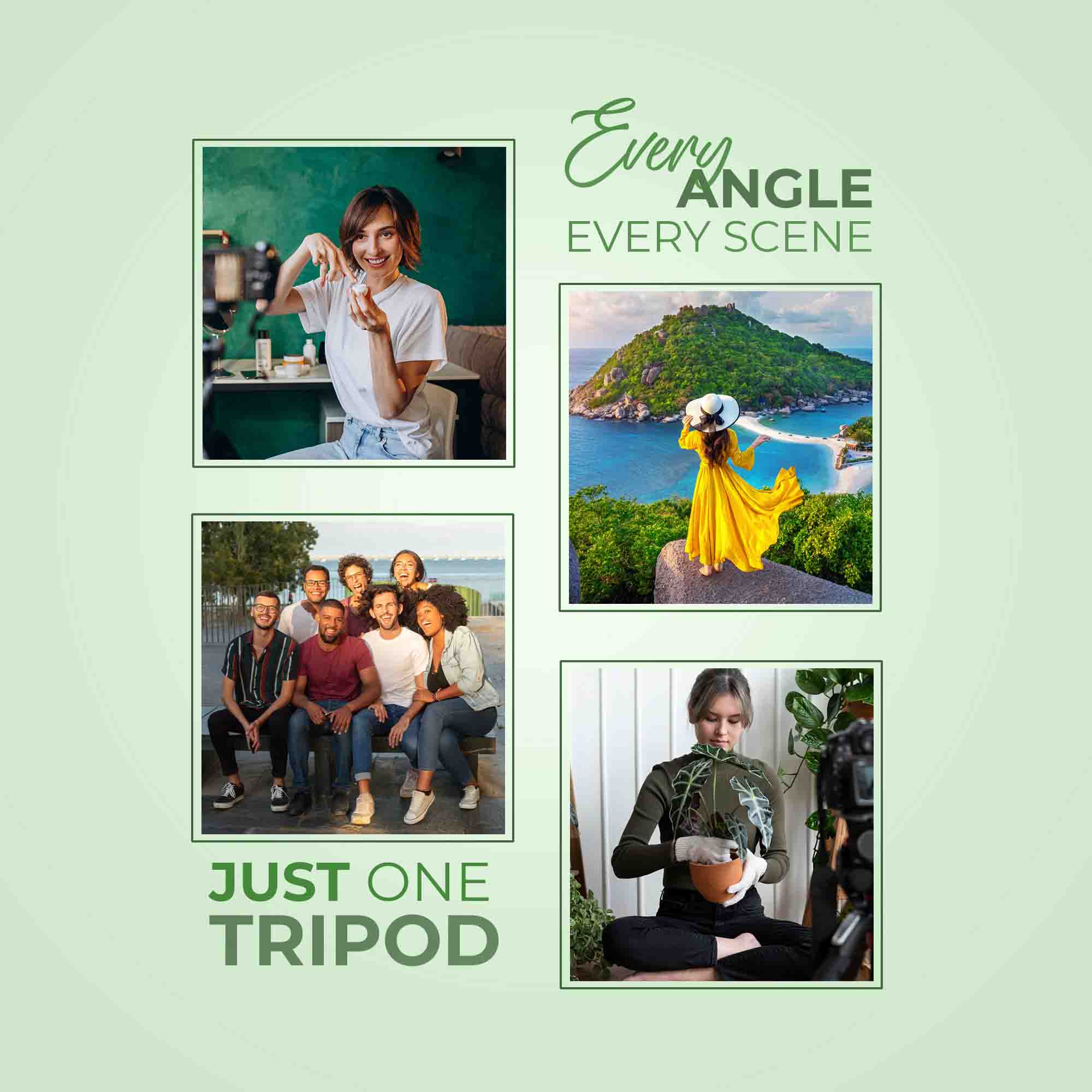 Digitek (DTR-490 LW) Foldable Tripod Stand with Smartphone Holder, Pan Head & Quick Release Plate, 4.92ft Max Height, 4kg Load, Rubberised Legs, 3-Section Adjustable for DSLR & Smartphones