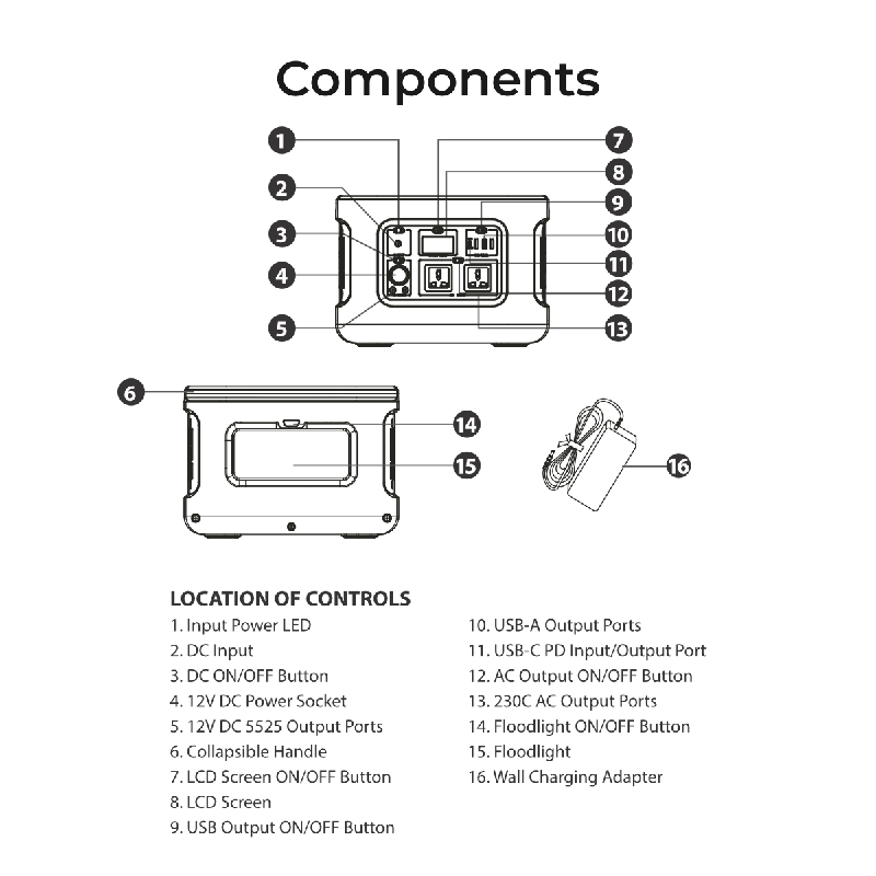 Digitek Power Station DPS 600W/Portable AC/DC Power Station Compatible with AC/DC Electronic Devices - Digitek