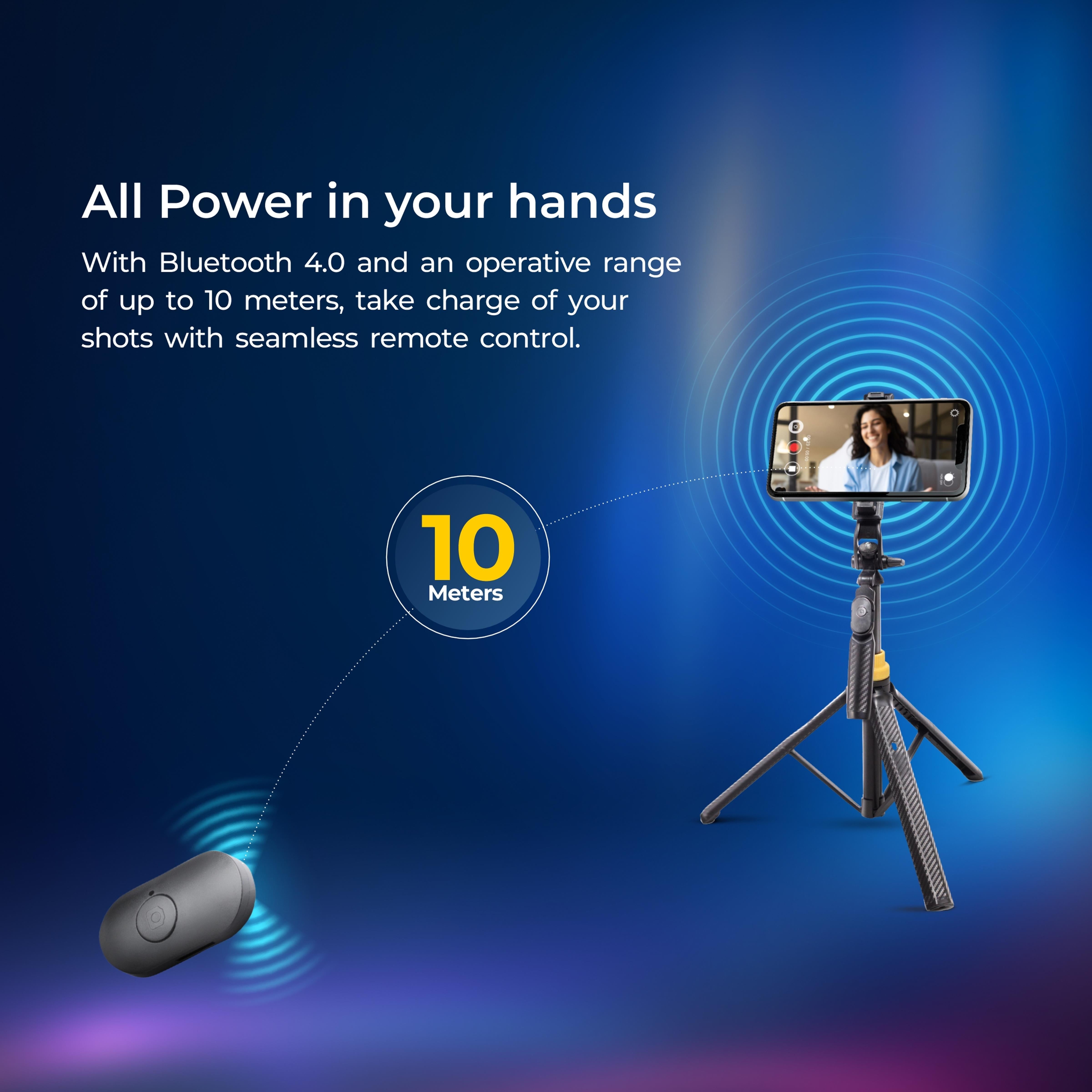 حامل ثلاثي القوائم قابل للطي من ديجيتك (DTR-555 SS) للهواتف الذكية وكاميرات الحركة، بارتفاع 1.7 متر، ودوران 360 درجة، وقاعدة ثلاثية الأرجل، وجهاز تحكم عن بعد لاسلكي بمدى 10 أمتار، وقابل للتعديل في 7 أقسام، متوافق مع أجهزة أندرويد/آيفون وجوبرو.