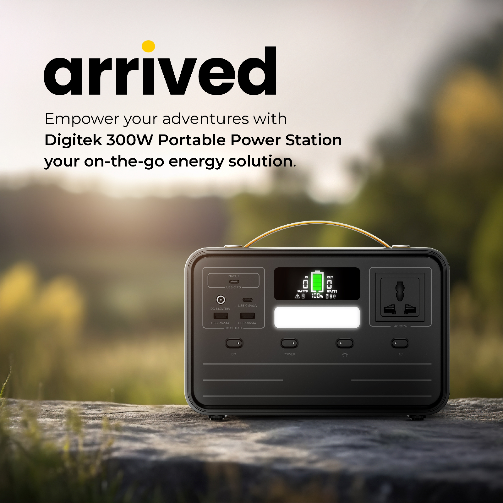 Digitek Power Station DPS 300W /Portable AC/DC Power Station Compatible with AC/DC Electronic Devices - Digitek