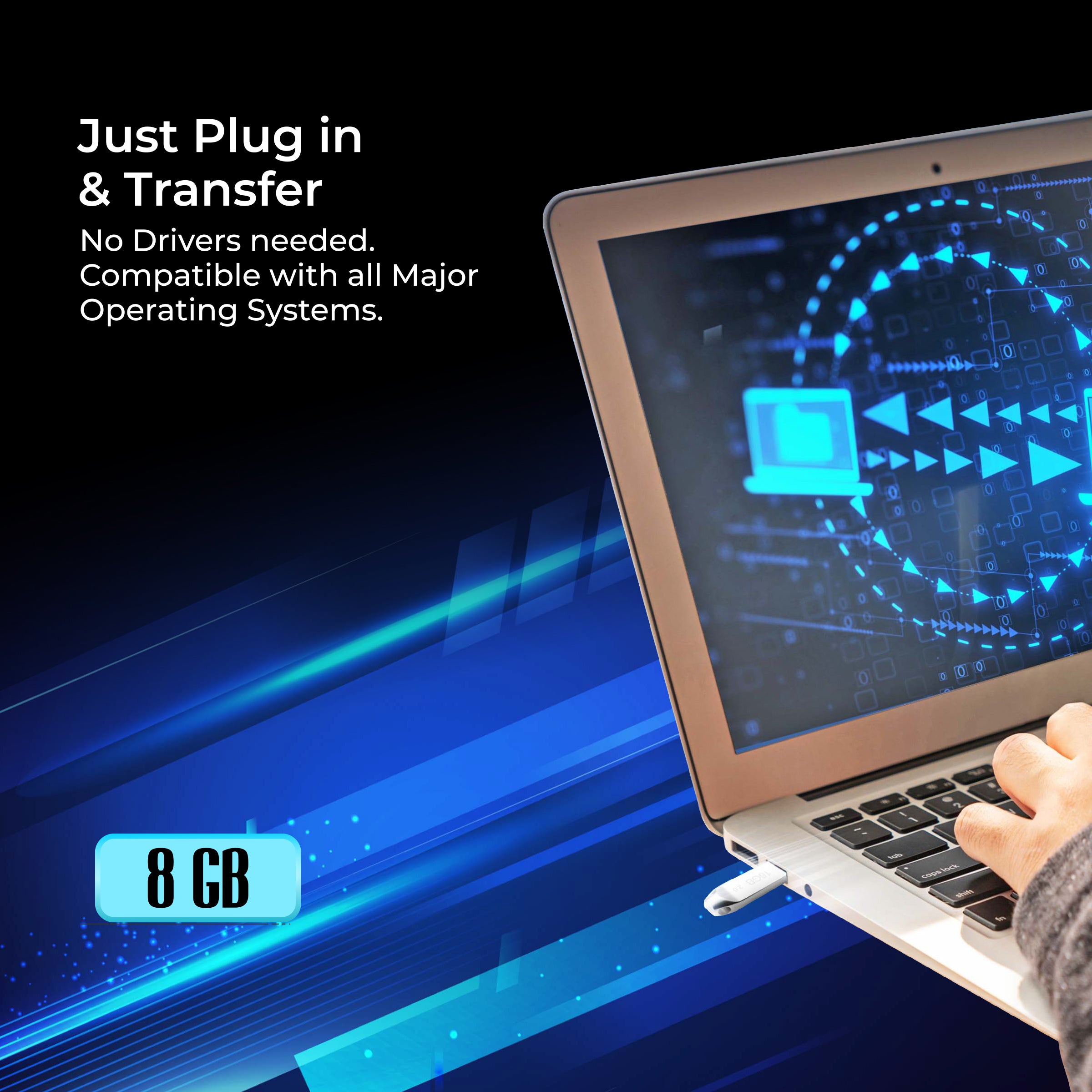 Digitek (Dud 8GB 2.0V) 8GB USB 2.0 U Disk Flash Drive, High Speed Read & Write Pen Drive, Magnetic, X-Ray & Temperature Resistant, Compatible with Windows & Mac OS