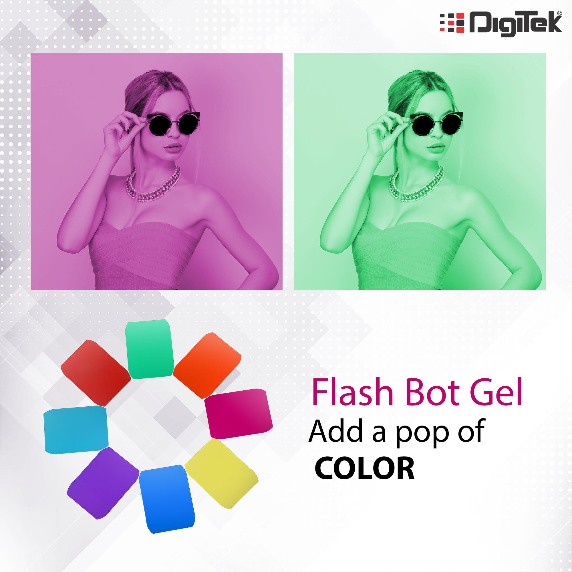 Digitek (DFB 001) Professional Flash Accessories Kit Universally Compatible | New Labeled Flash Diffuser | Bounce | Grid| Gel | Grip & Sphere. (DFB 001) Flash (White) - Digitek