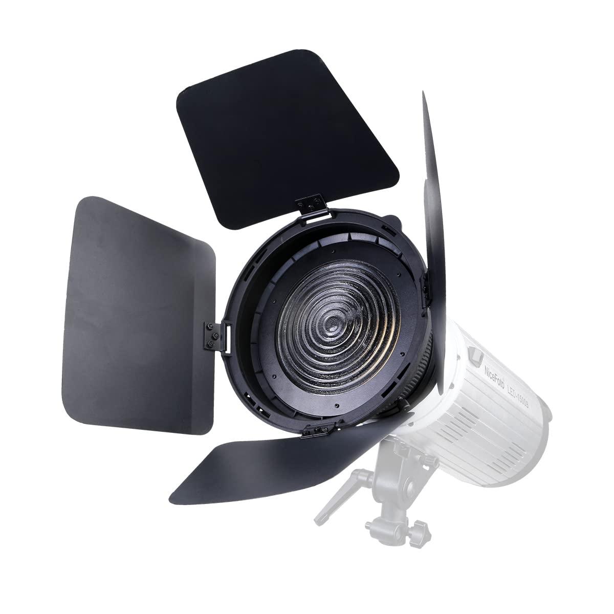 Digitek DFD-110 Fresnel Lens Bowens Mount Light Focusing Adapter with Barn Door & Honeycomb Grid - Digitek